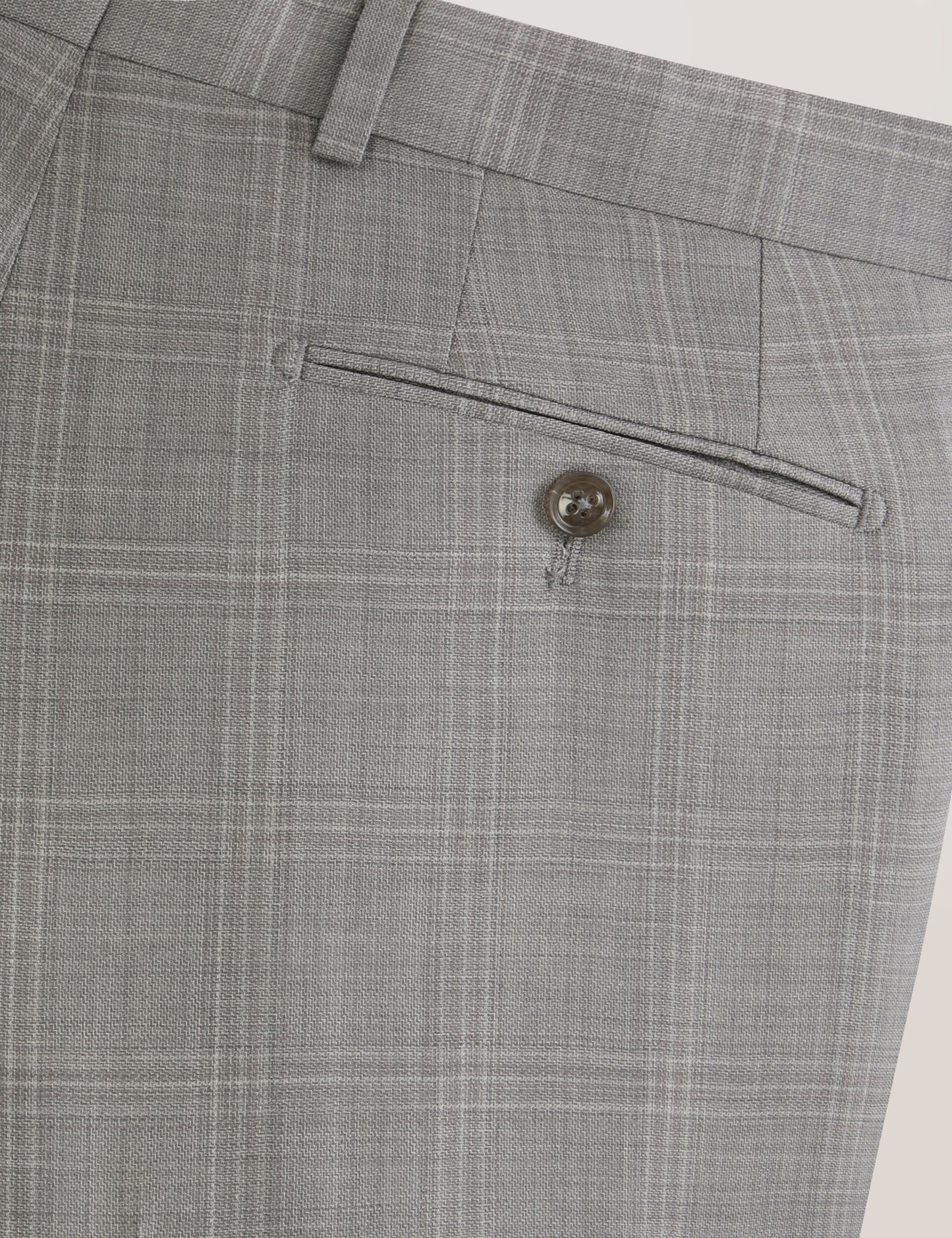 Ted Baker WINTER Soft Check Wool Modern Fit Suit Pants MID GREY