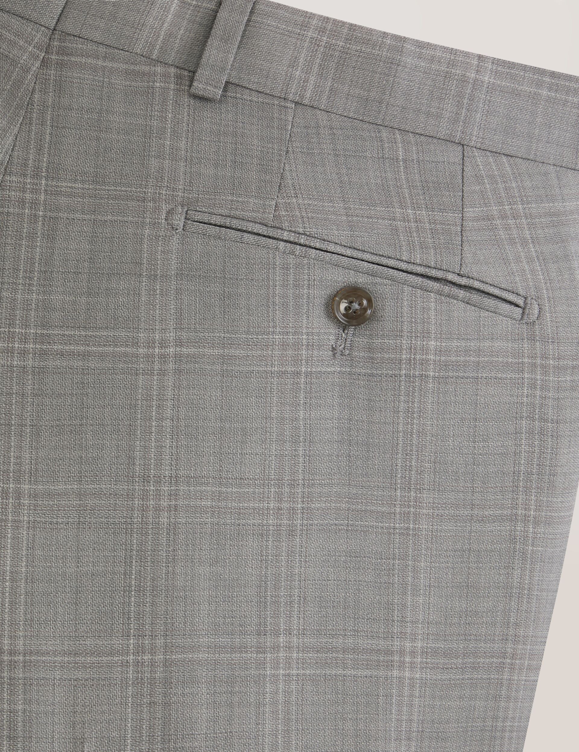 Ted Baker WINTER Soft Check Wool Modern Fit Suit Pants MID GREY