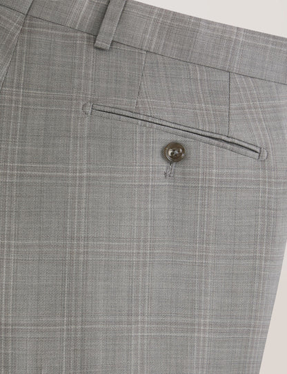 Ted Baker WINTER Soft Check Wool Modern Fit Suit Pants MID GREY
