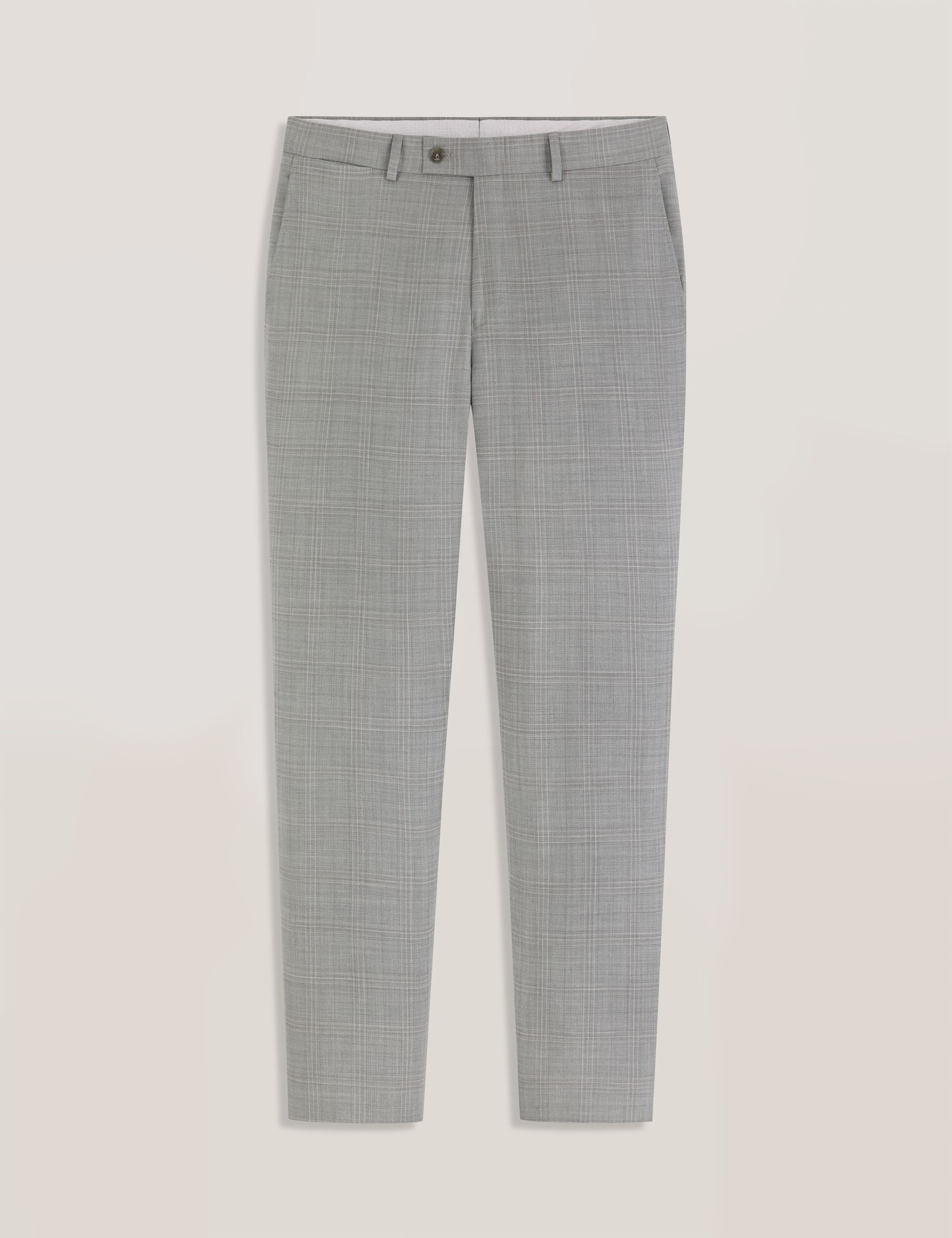 Ted Baker WINTER Soft Check Wool Modern Fit Suit Pants MID GREY