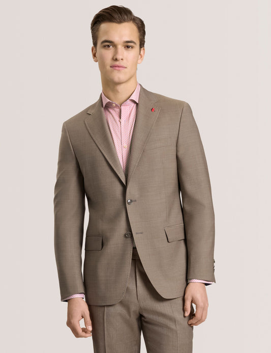 Ted Baker WRIGHT Subtle Check Modern Fit Wool Suit Jacket LIGHT BROWN