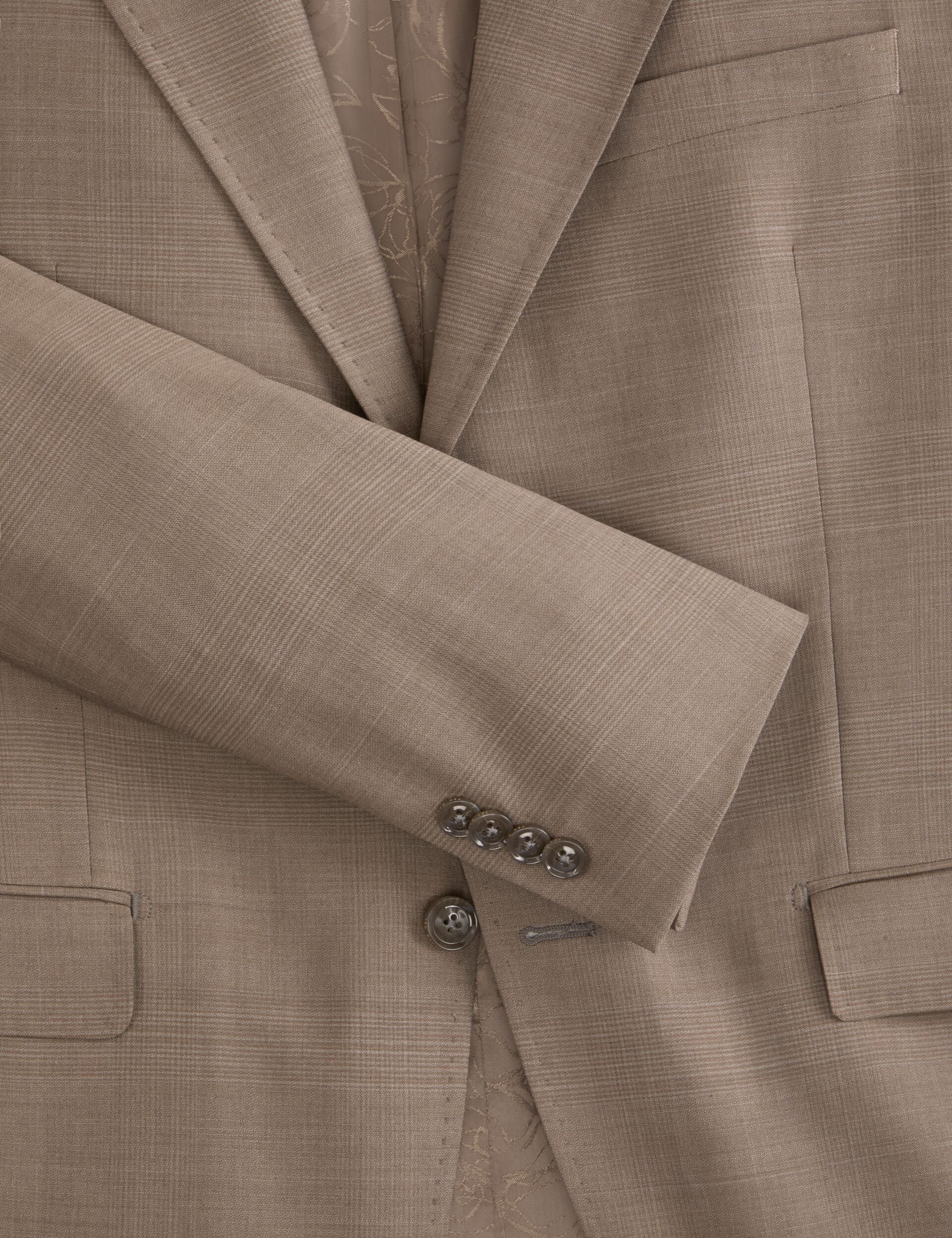 Ted Baker WRIGHT Subtle Check Modern Fit Wool Suit Jacket LIGHT BROWN