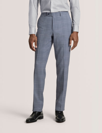 Ted Baker WINTER Soft Check Wool Modern Fit Suit Pants MID BLUE