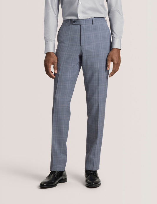 Ted Baker WINTER Soft Check Wool Modern Fit Suit Pants MID BLUE