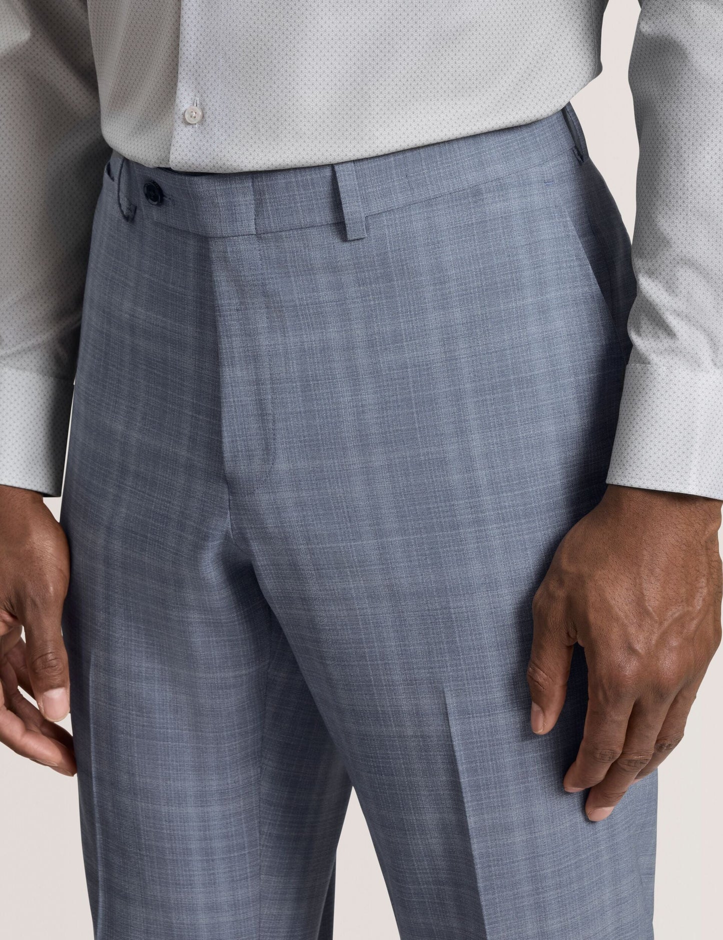Ted Baker WINTER Soft Check Wool Modern Fit Suit Pants MID BLUE