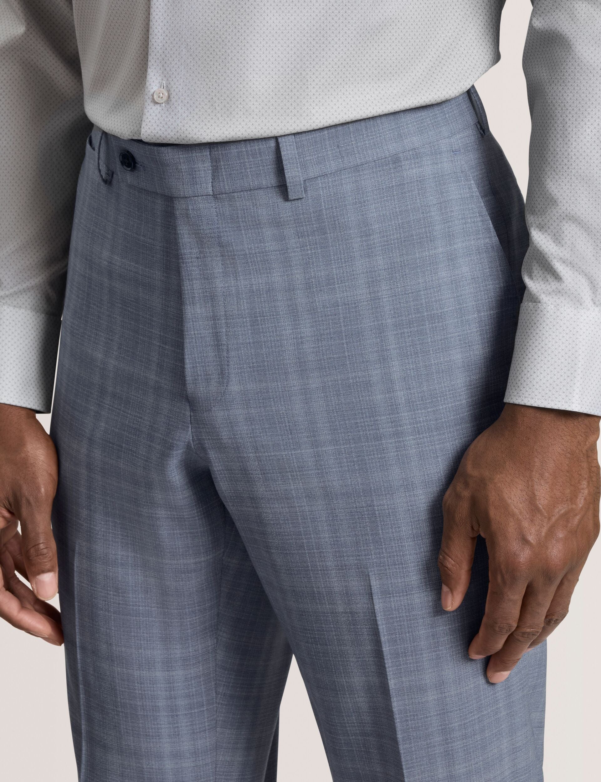 Ted Baker WINTER Soft Check Wool Modern Fit Suit Pants MID BLUE