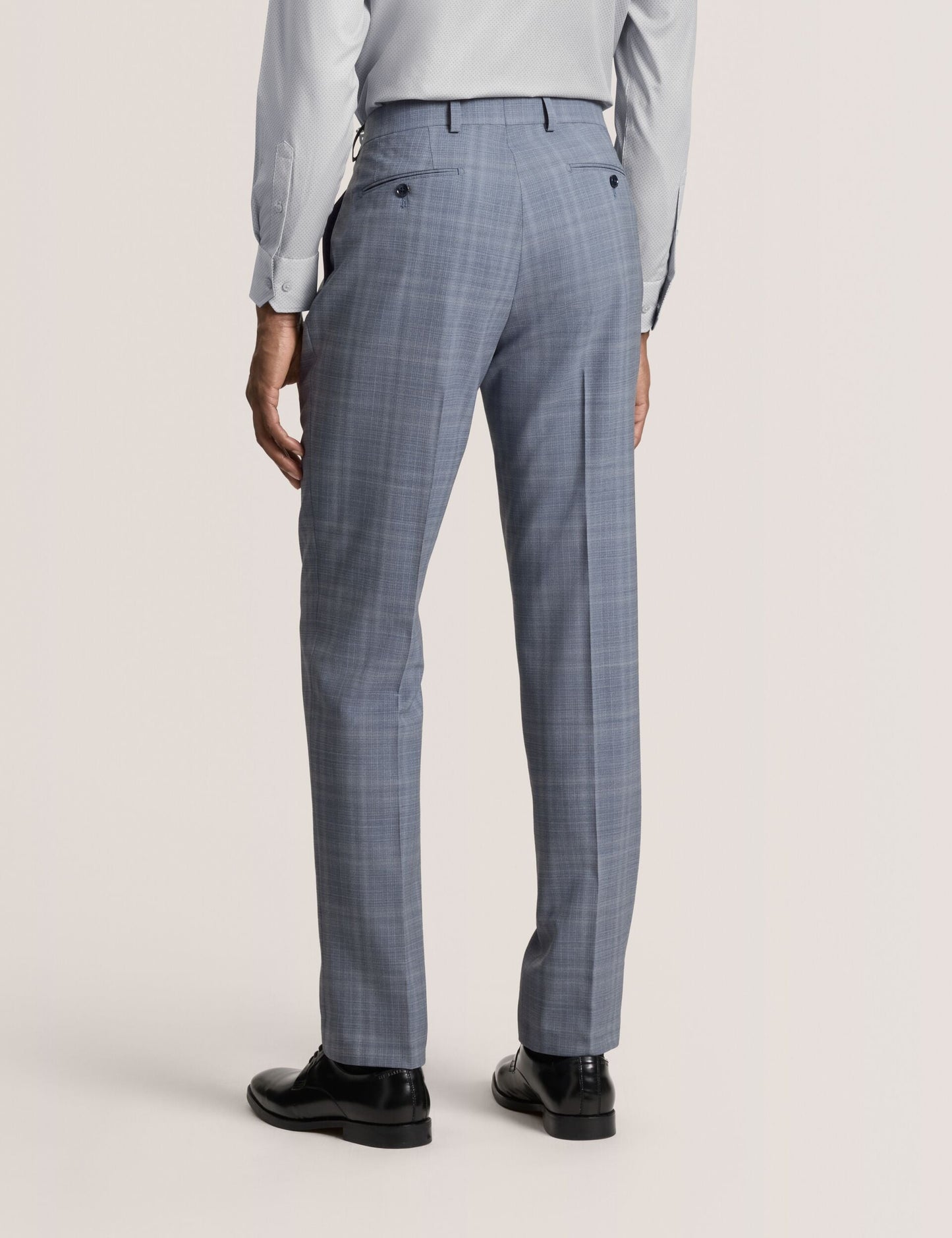 Ted Baker WINTER Soft Check Wool Modern Fit Suit Pants MID BLUE