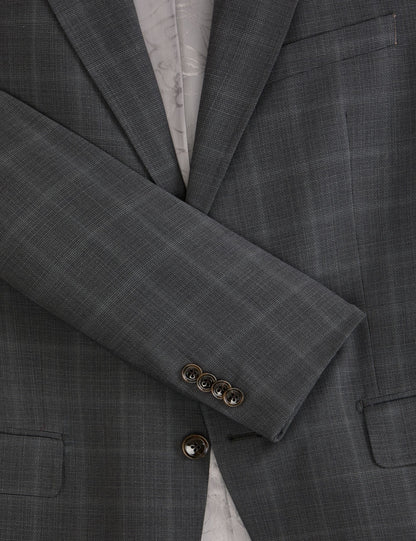 Ted Baker WRIGHT Window Check Modern Fit Suit Jacket DARK GREY