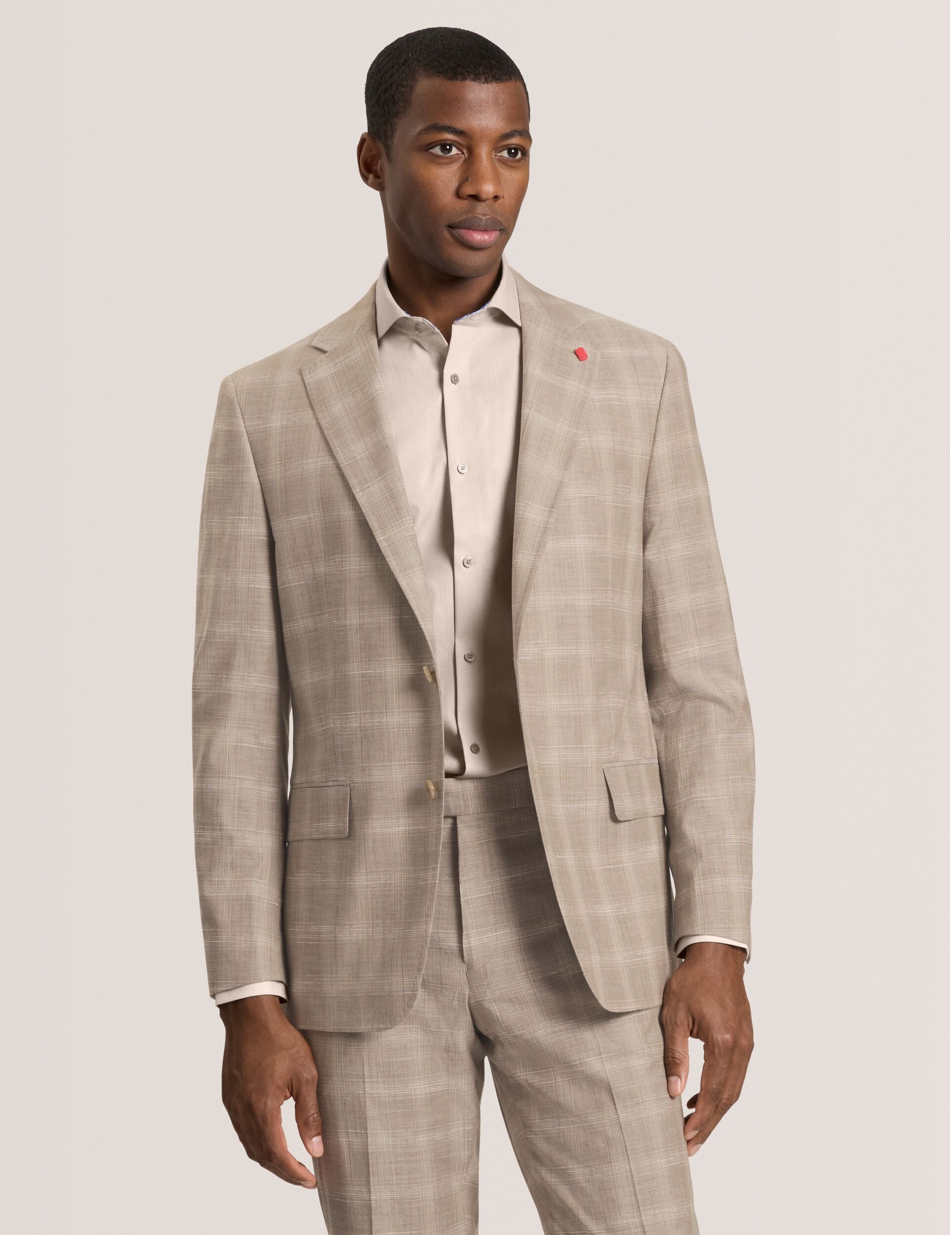 Ted Baker WRIGHT Tonal Check Modern Fit Suit Jacket TAUPE