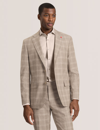 Ted Baker WRIGHT Tonal Check Modern Fit Suit Jacket TAUPE