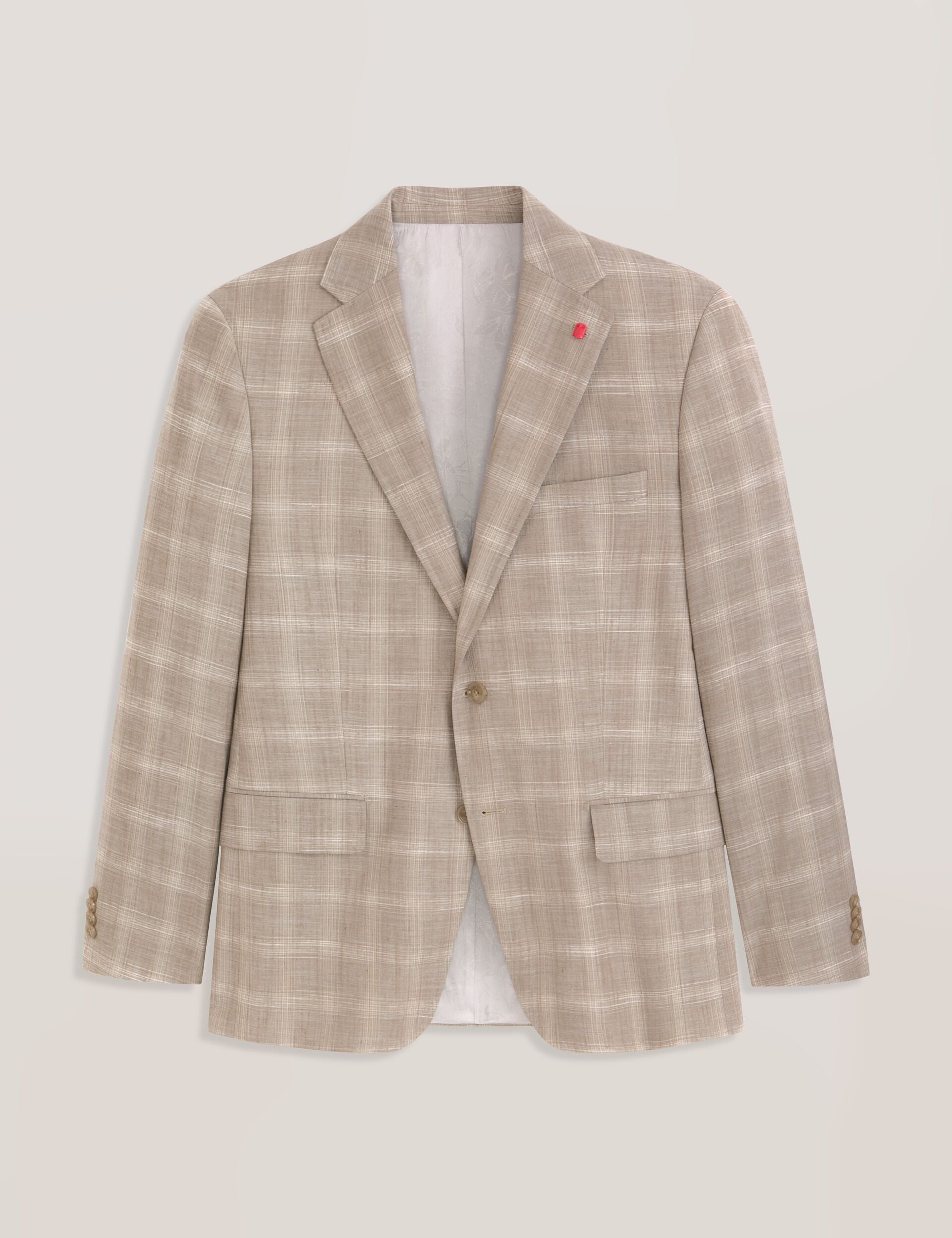 Ted Baker WRIGHT Tonal Check Modern Fit Suit Jacket TAUPE