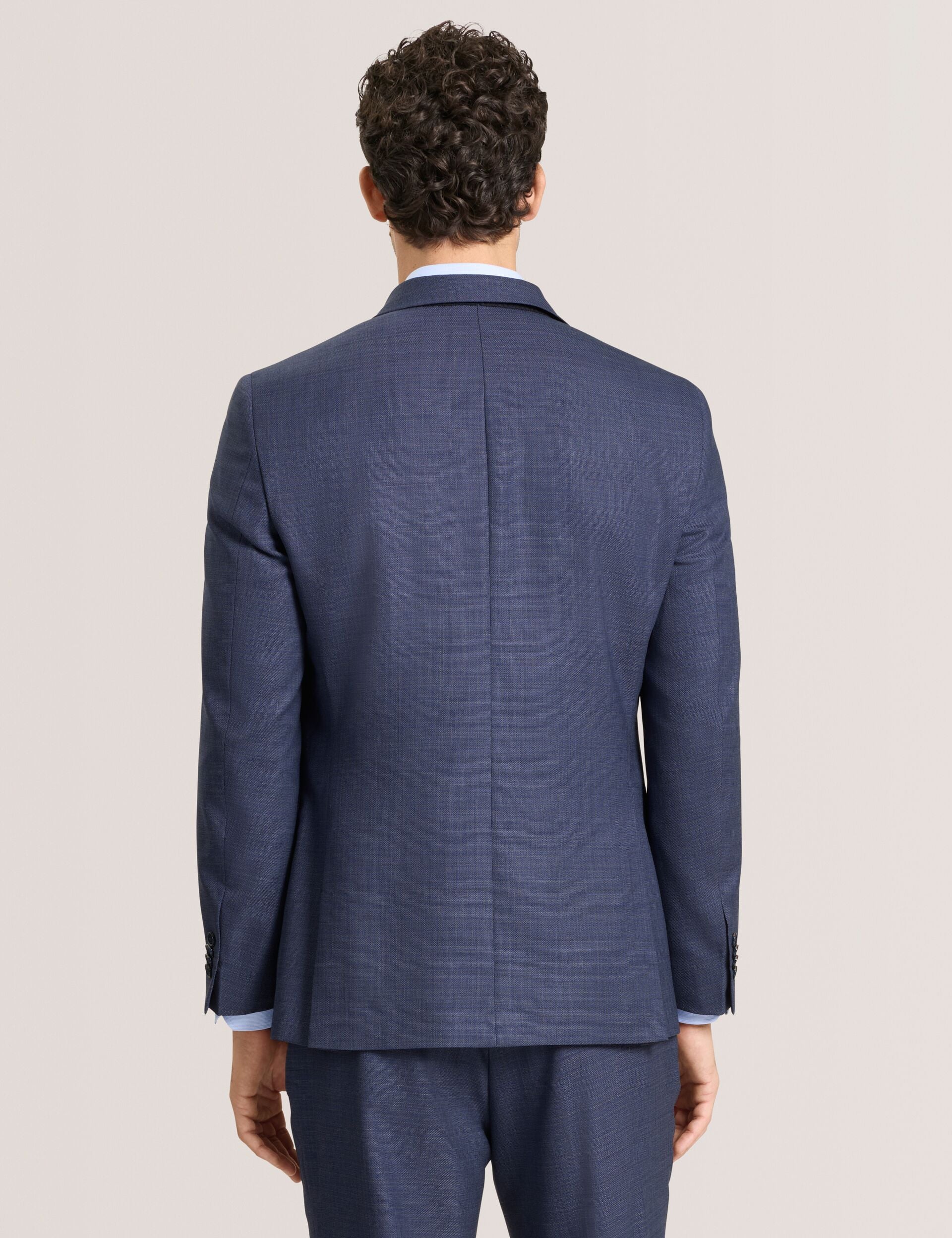 Ted Baker WRIGHT Textured Modern Fit Wool Suit Jacket DARK BLUE