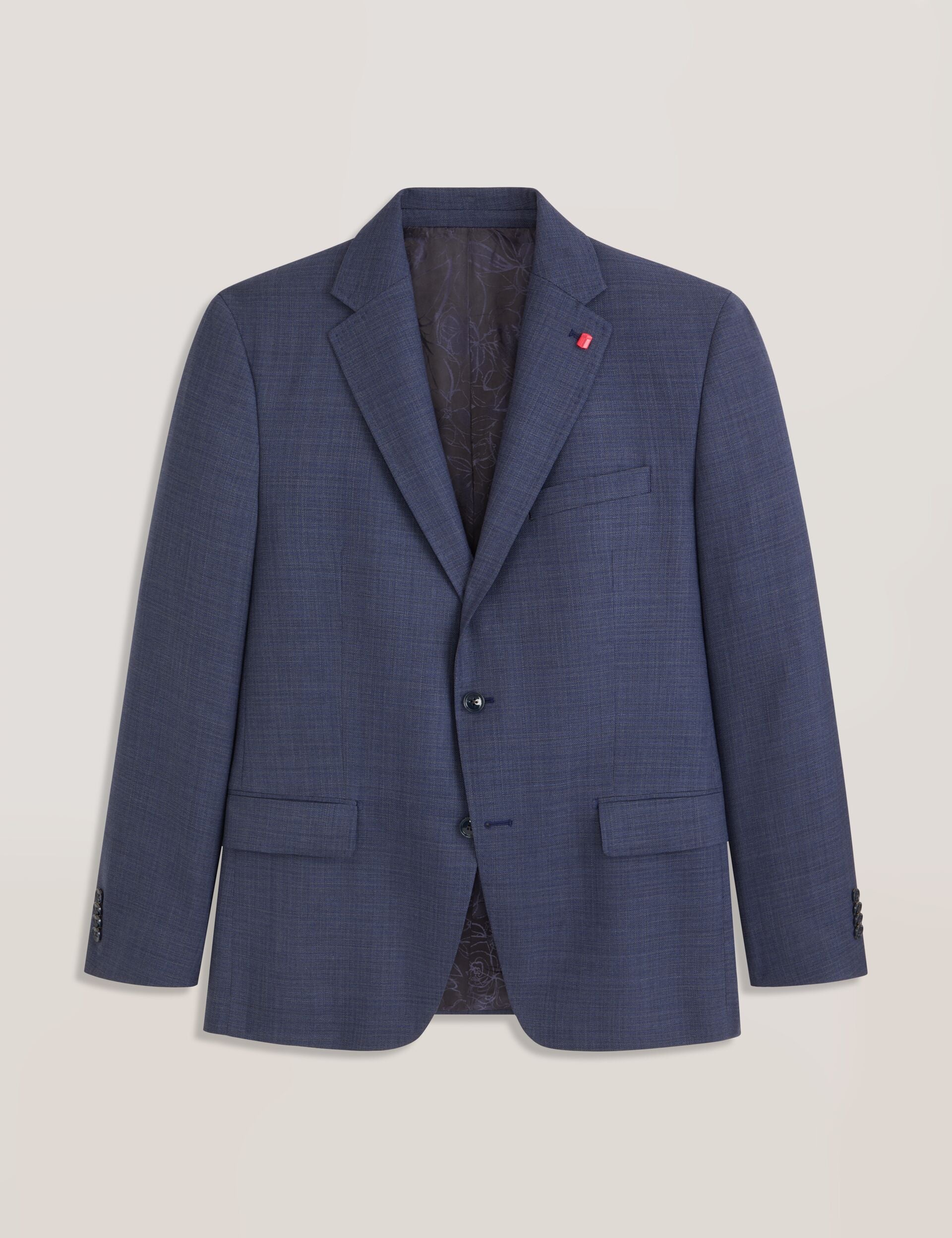 Ted Baker WRIGHT Textured Modern Fit Wool Suit Jacket DARK BLUE