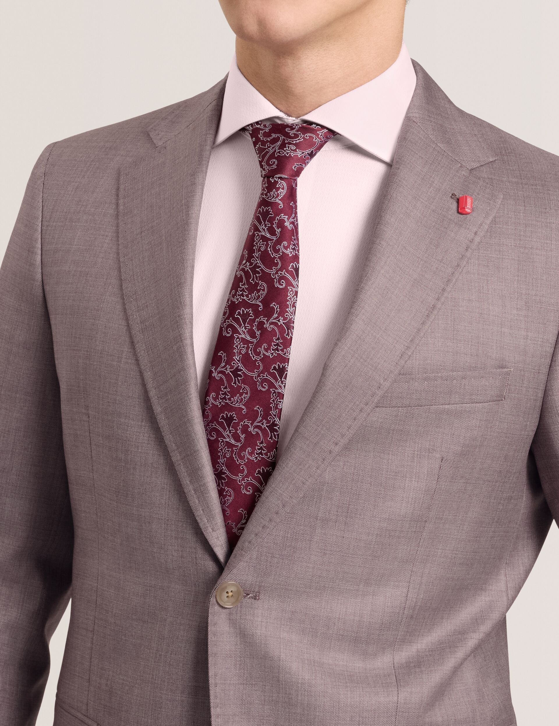 Ted Baker WRIGHT Sharkskin Wool Modern Fit Suit Jacket MAUVE