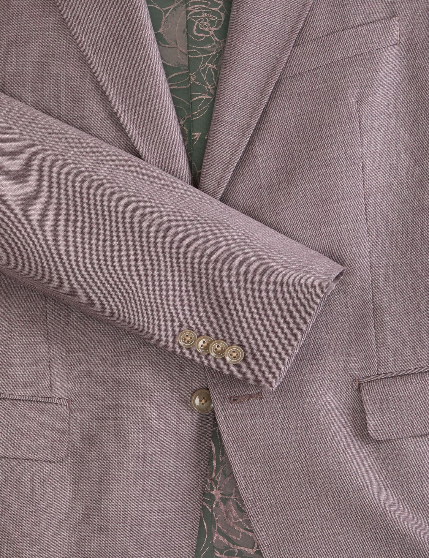 Ted Baker WRIGHT Sharkskin Wool Modern Fit Suit Jacket MAUVE