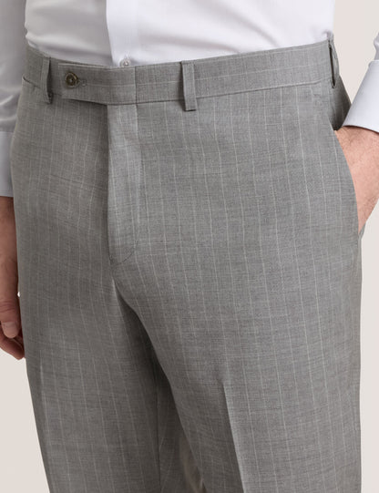 Ted Baker WINTER-STRIPE Striped Wool Modern Fit Suit Pants MID GREY