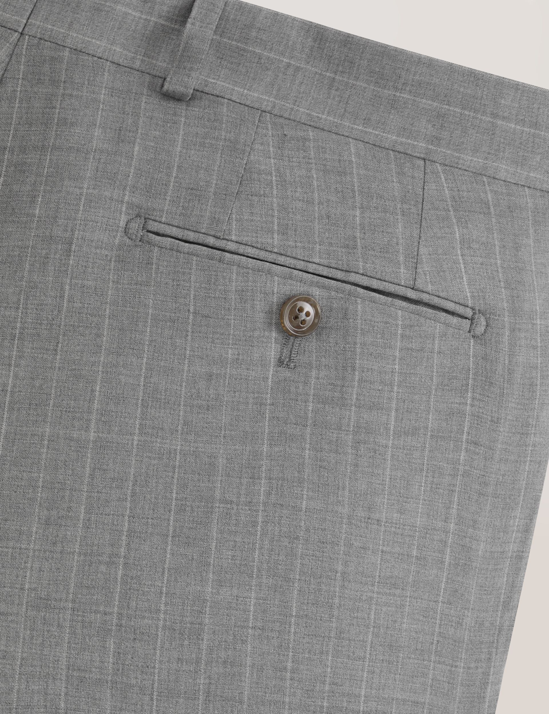Ted Baker WINTER-STRIPE Striped Wool Modern Fit Suit Pants MID GREY