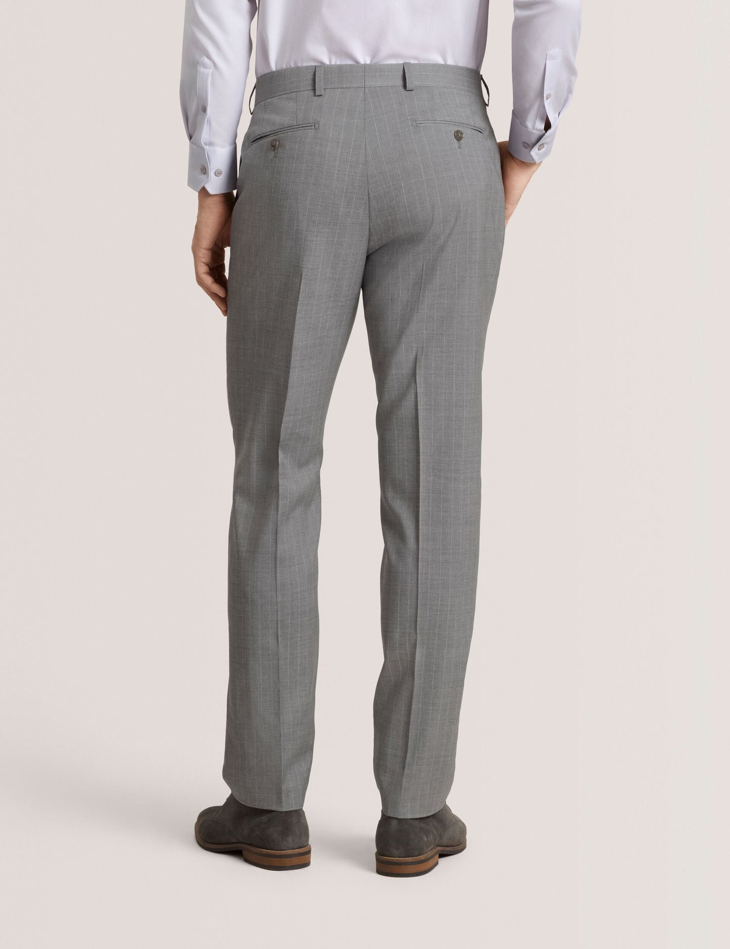 Ted Baker WINTER-STRIPE Striped Wool Modern Fit Suit Pants MID GREY