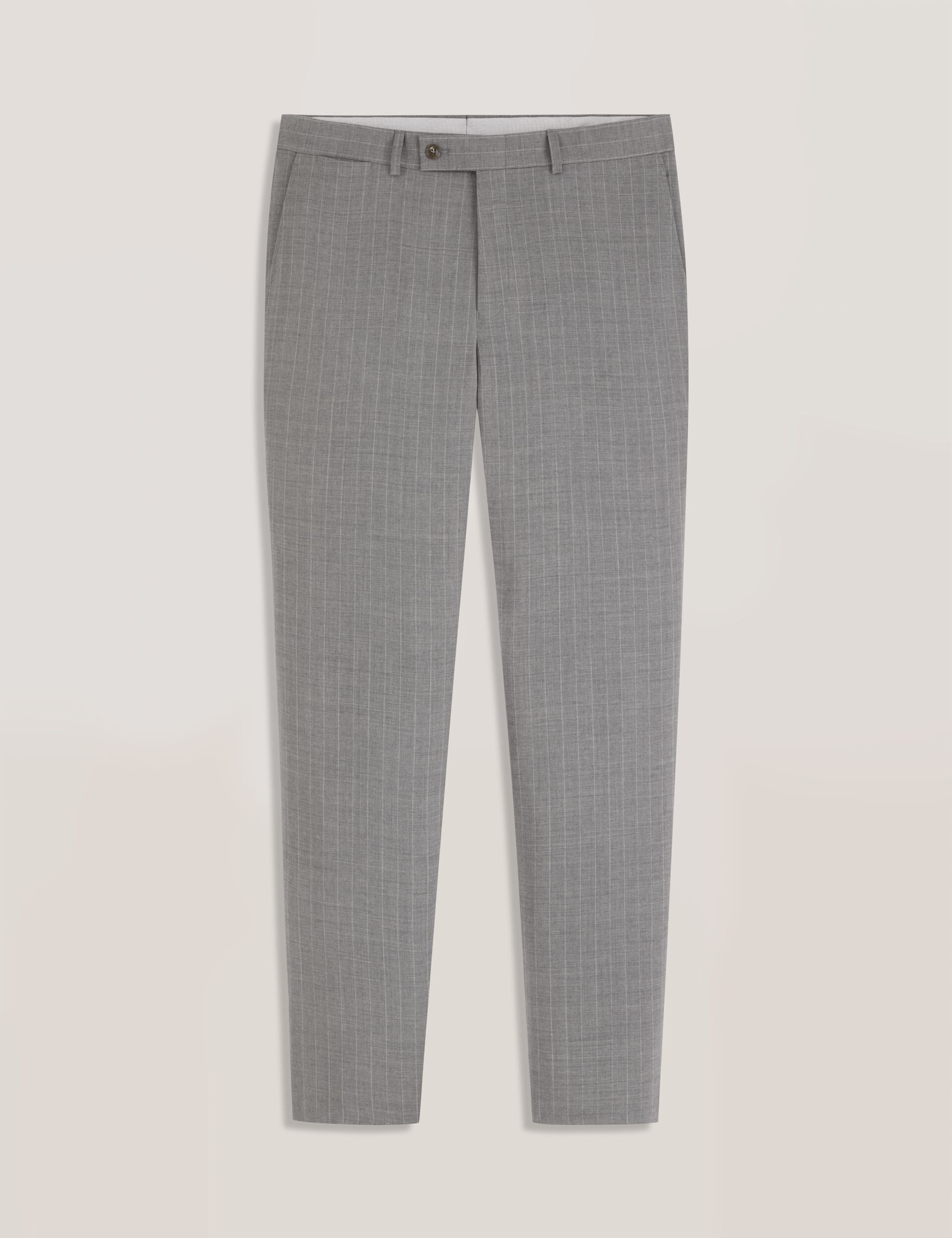 Ted Baker WINTER-STRIPE Striped Wool Modern Fit Suit Pants MID GREY