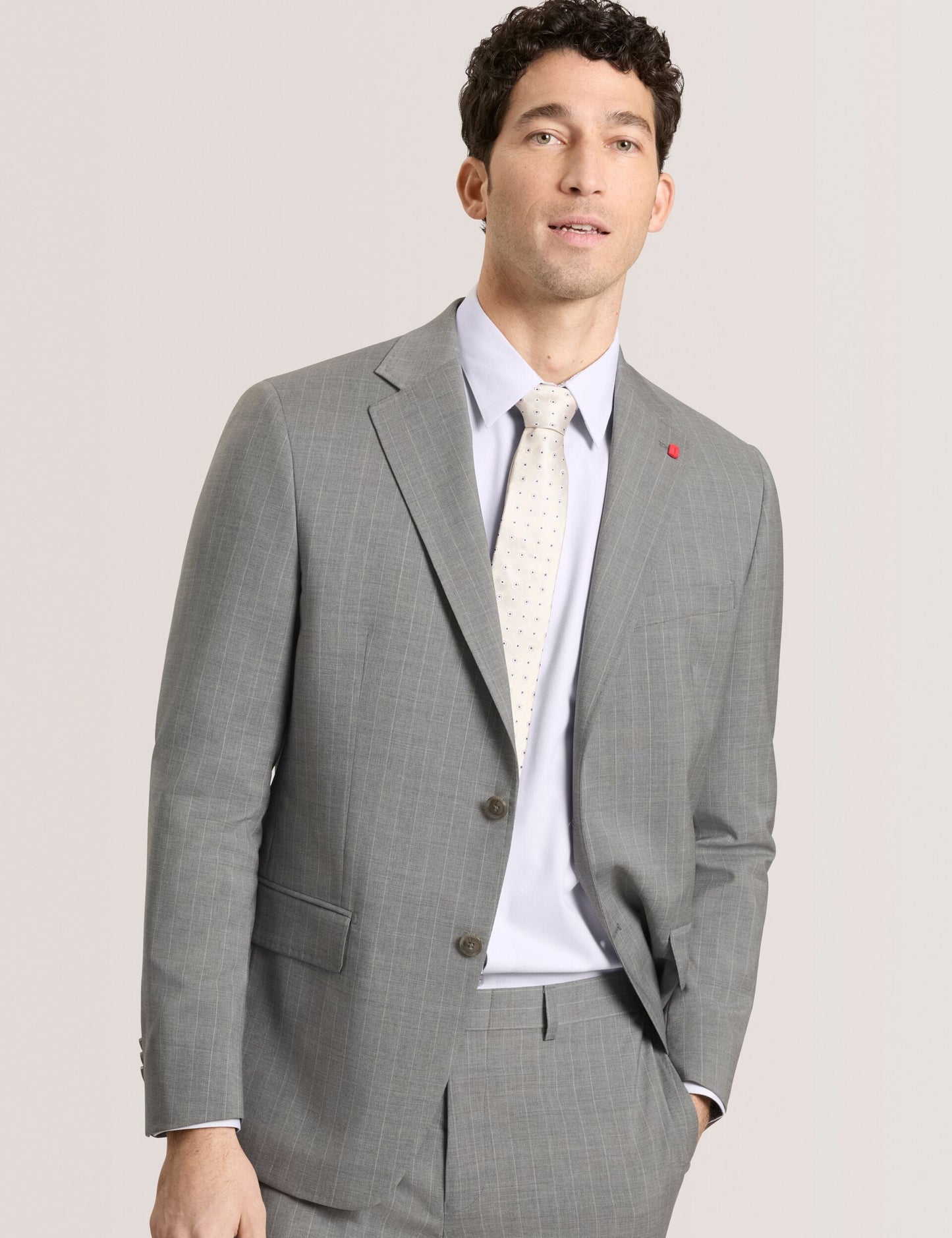 Ted Baker WRIGHT-STRIPE Striped Wool Modern Fit Suit Jacket MID GREY