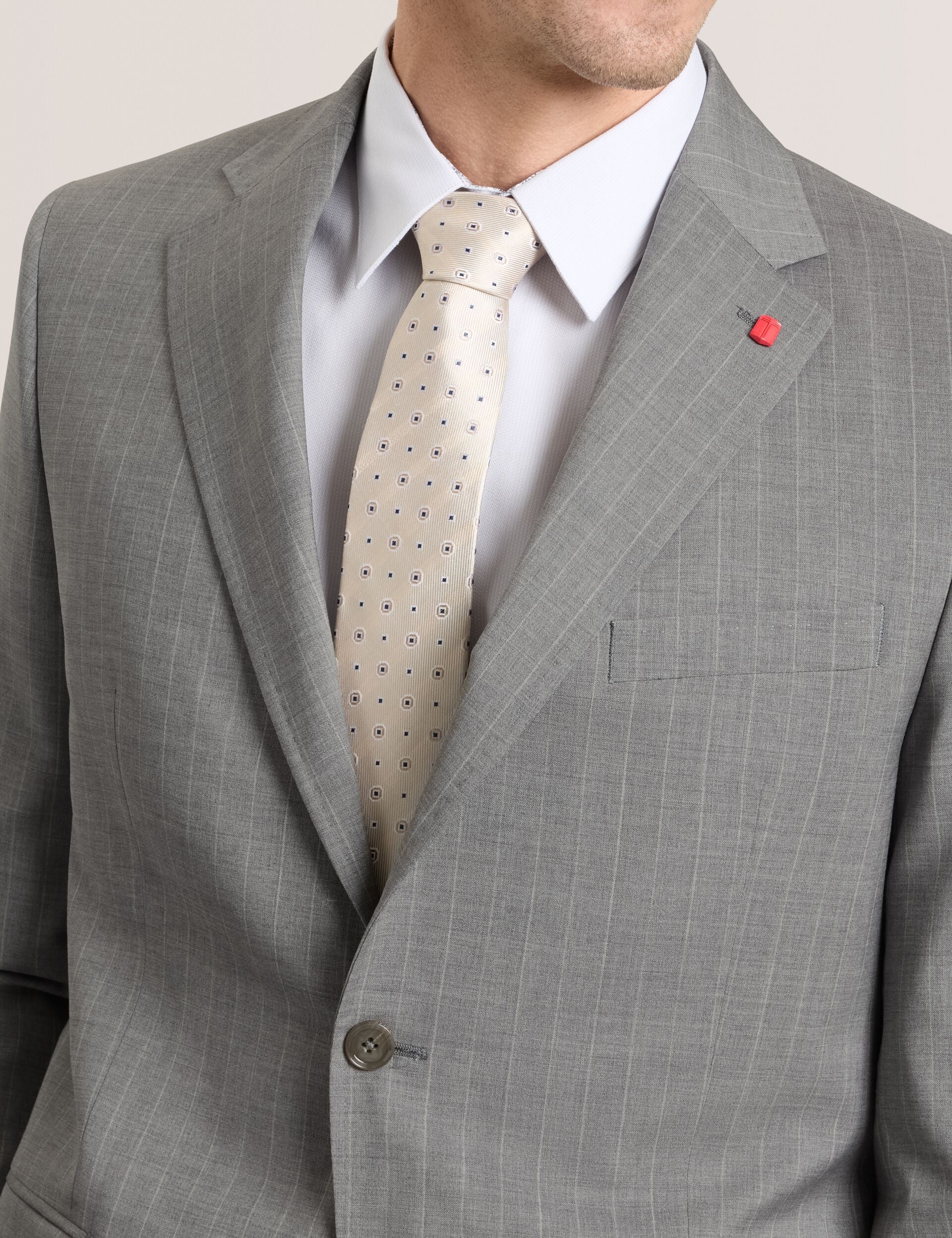 Ted Baker WRIGHT-STRIPE Striped Wool Modern Fit Suit Jacket MID GREY
