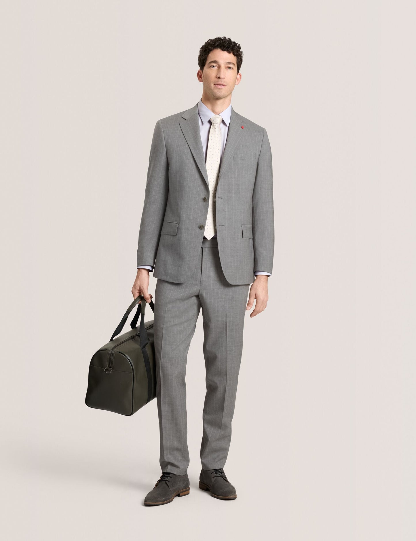 Ted Baker WRIGHT-STRIPE Striped Wool Modern Fit Suit Jacket MID GREY