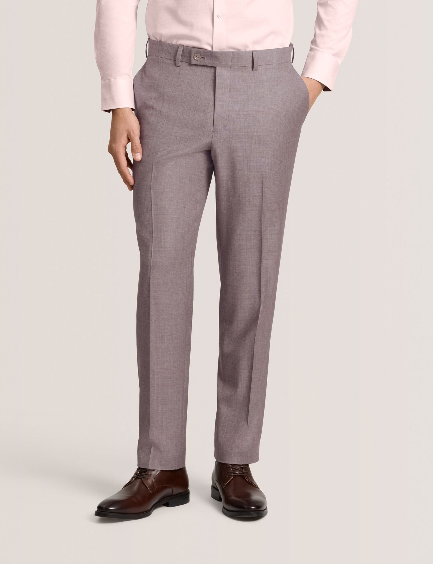 Ted Baker WINTER Sharkskin Wool Modern Fit Suit Pants MAUVE