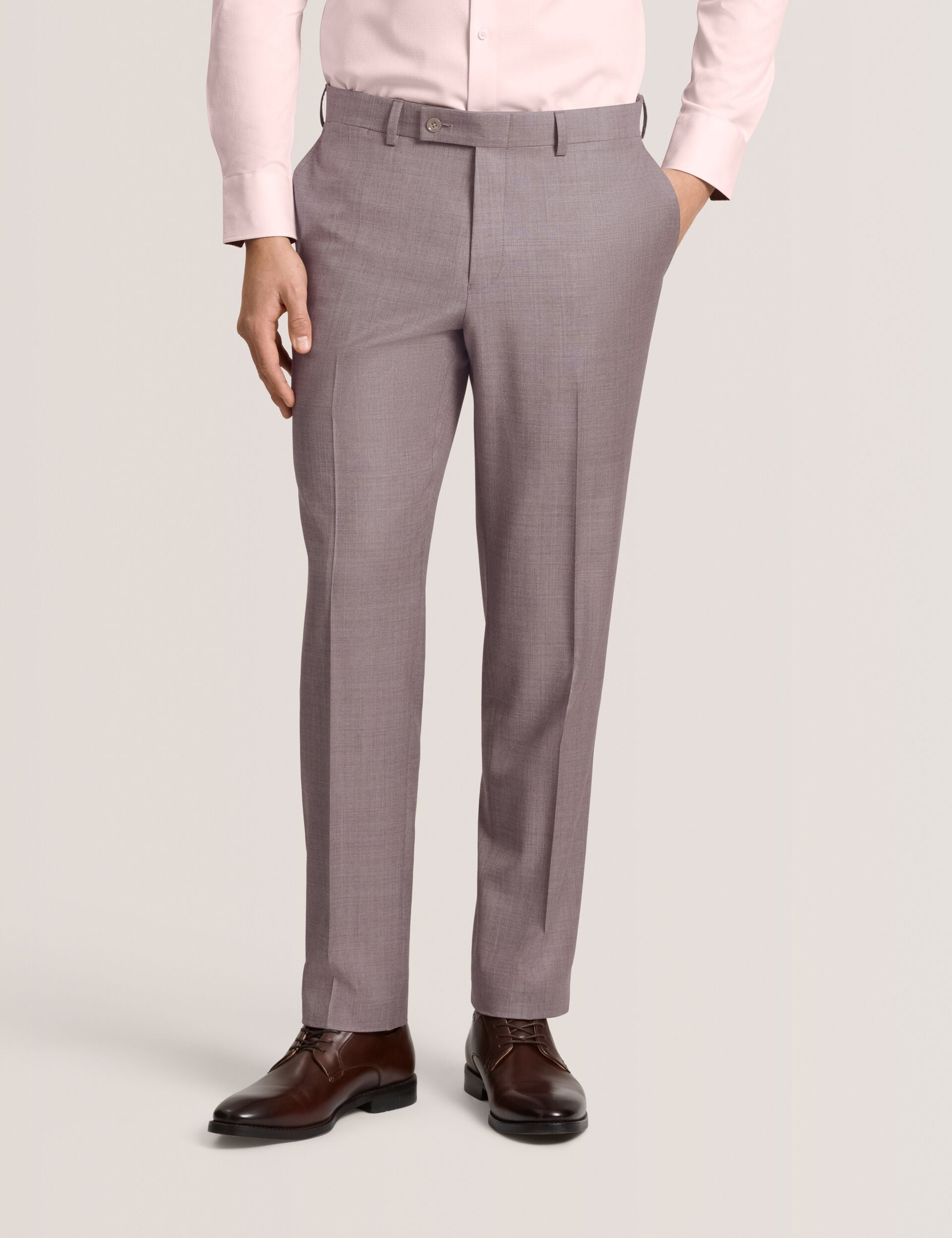 Ted Baker WINTER Sharkskin Wool Modern Fit Suit Pants MAUVE