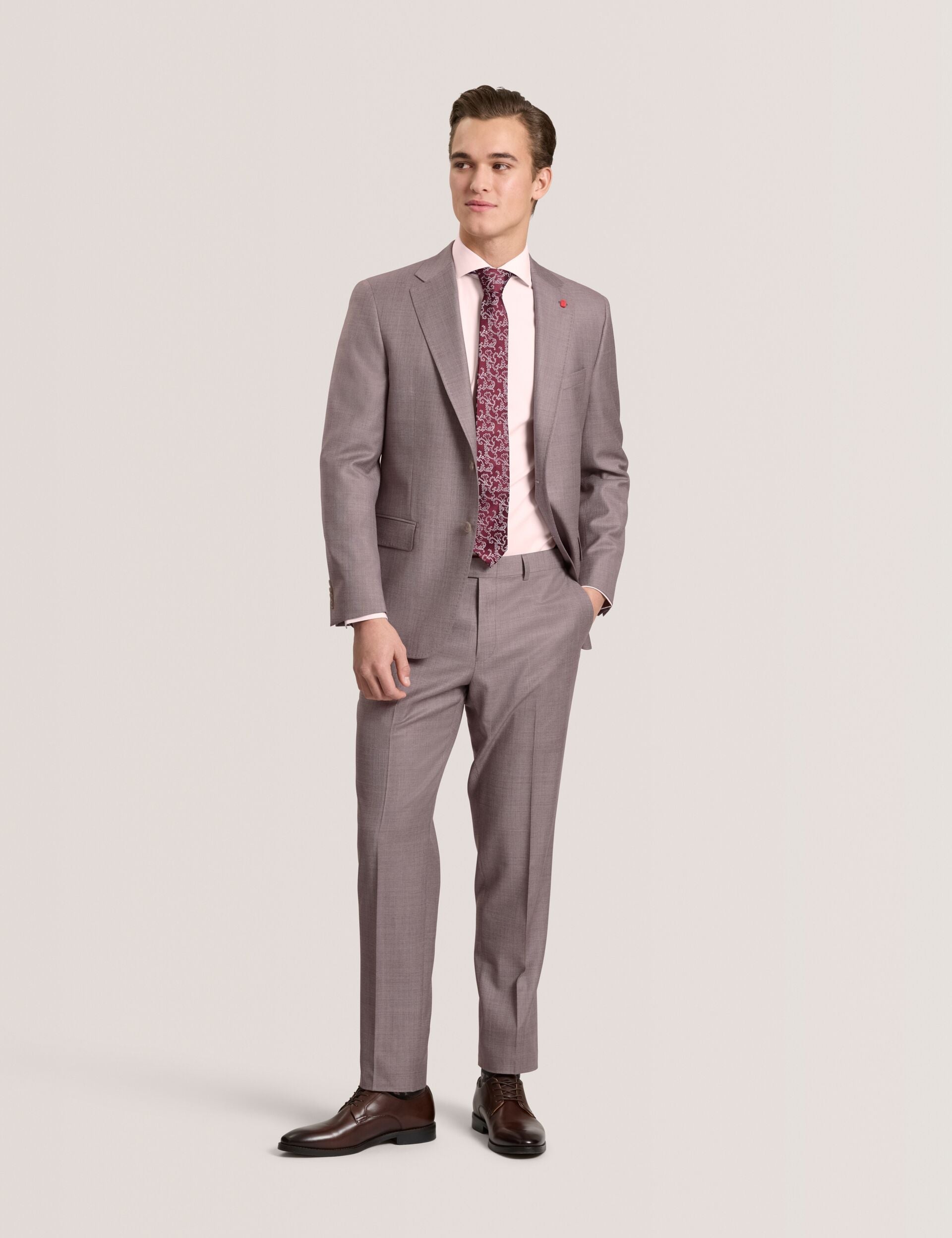 Ted Baker WINTER Sharkskin Wool Modern Fit Suit Pants MAUVE