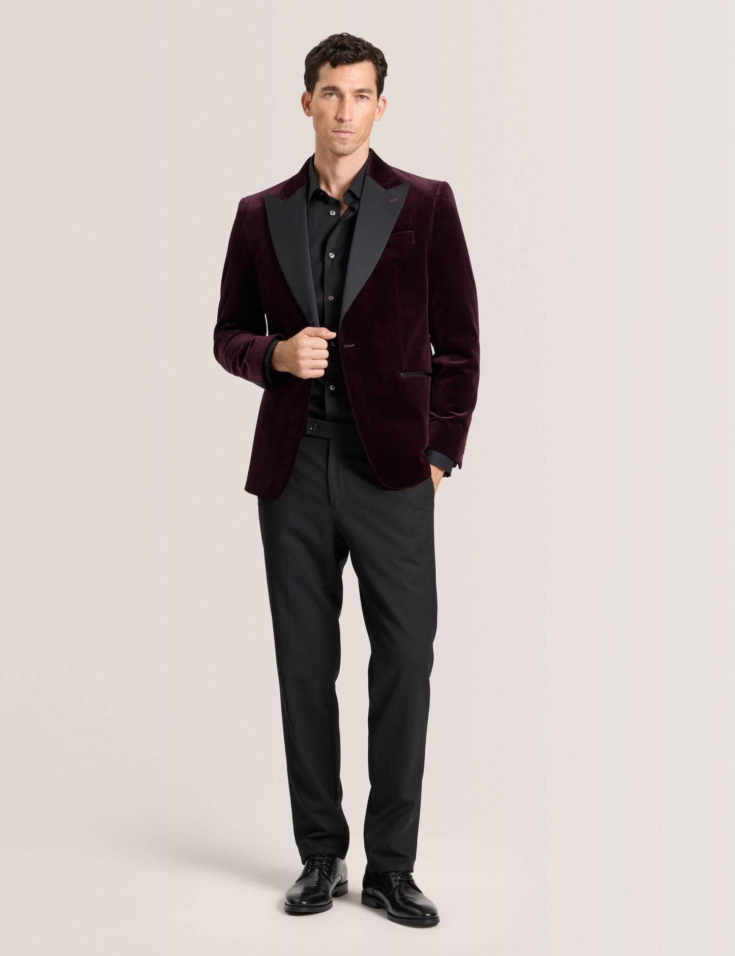 Ted Baker WEBSTER Velvet Single Breasted Tuxedo Jacket BURGUNDY