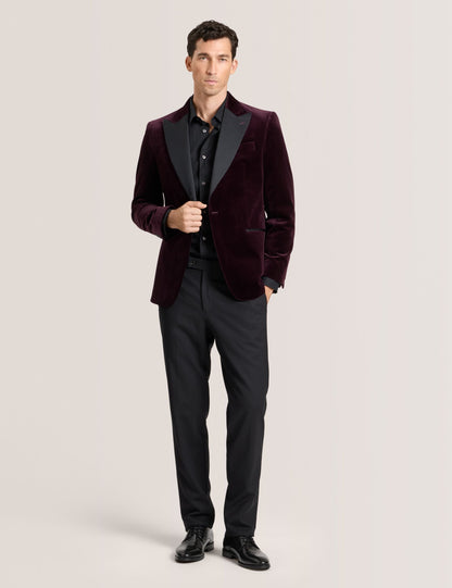 Ted Baker WEBSTER Velvet Single Breasted Tuxedo Jacket BURGUNDY
