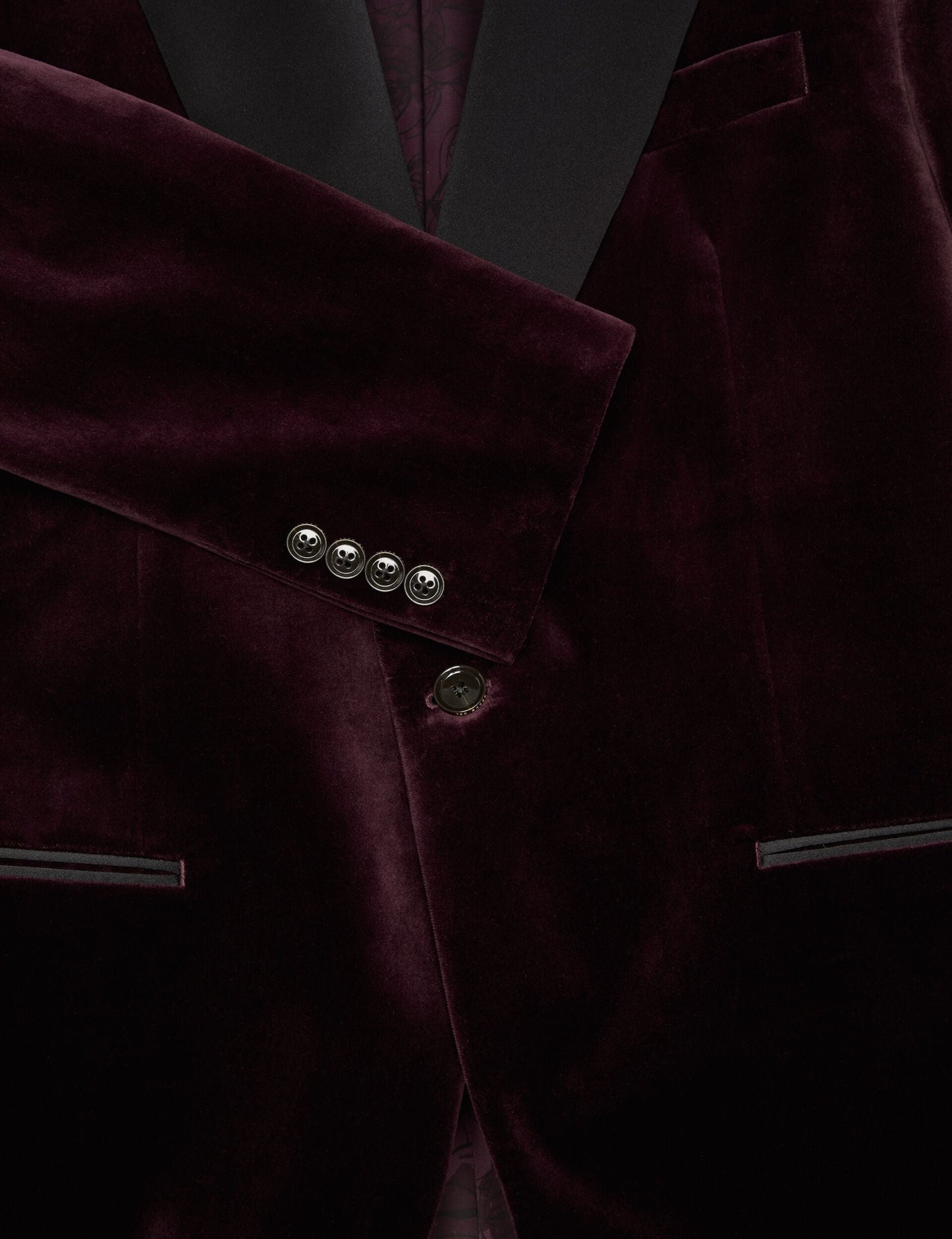 Ted Baker WEBSTER Velvet Single Breasted Tuxedo Jacket BURGUNDY