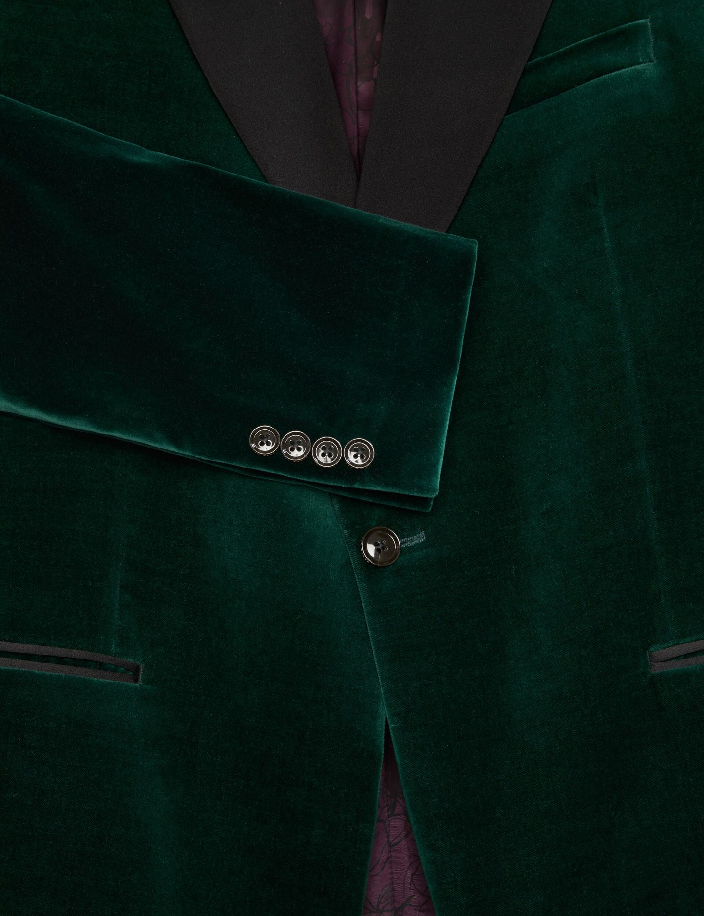 Ted Baker WEBSTER Velvet Single Breasted Tuxedo Jacket DARK GREEN
