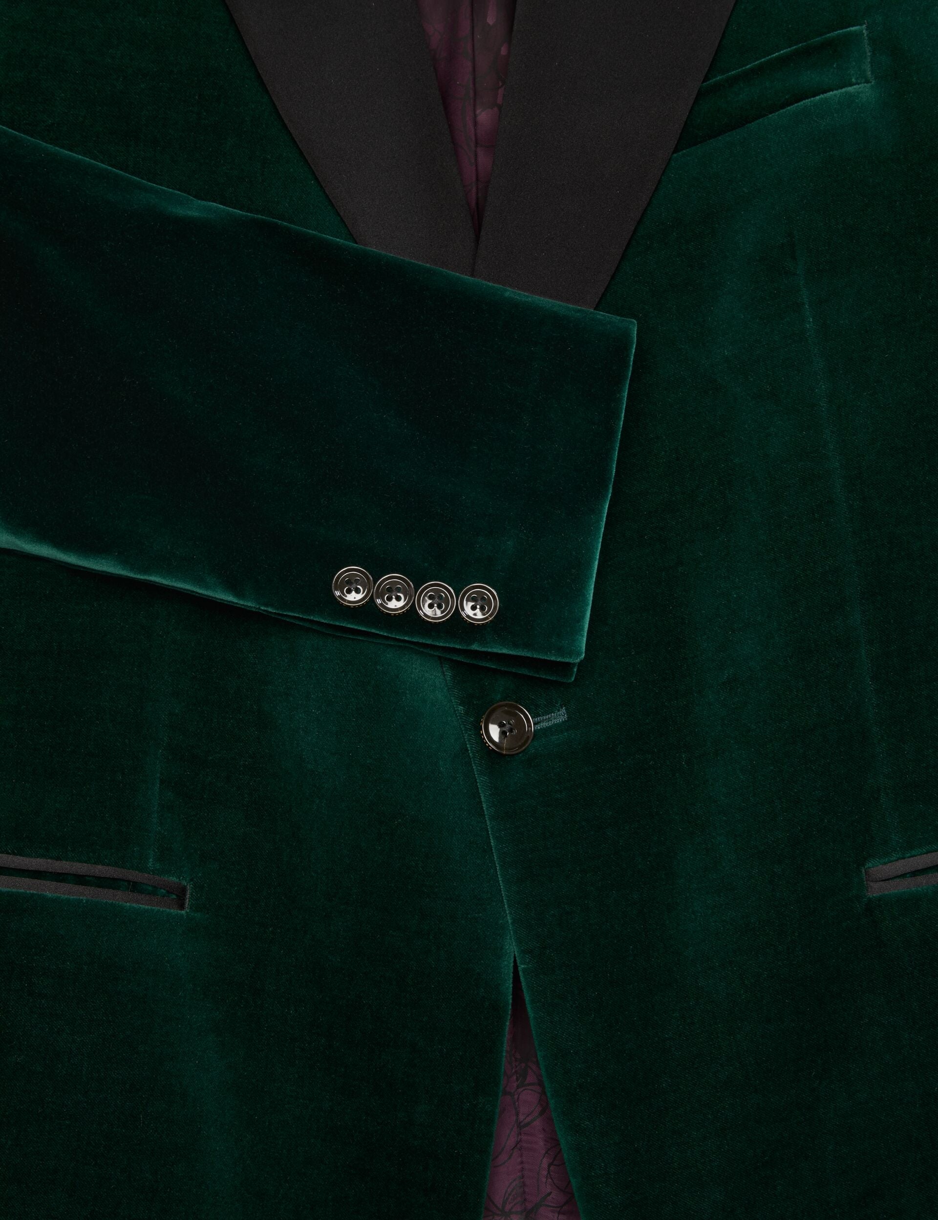 Ted Baker WEBSTER Velvet Single Breasted Tuxedo Jacket DARK GREEN