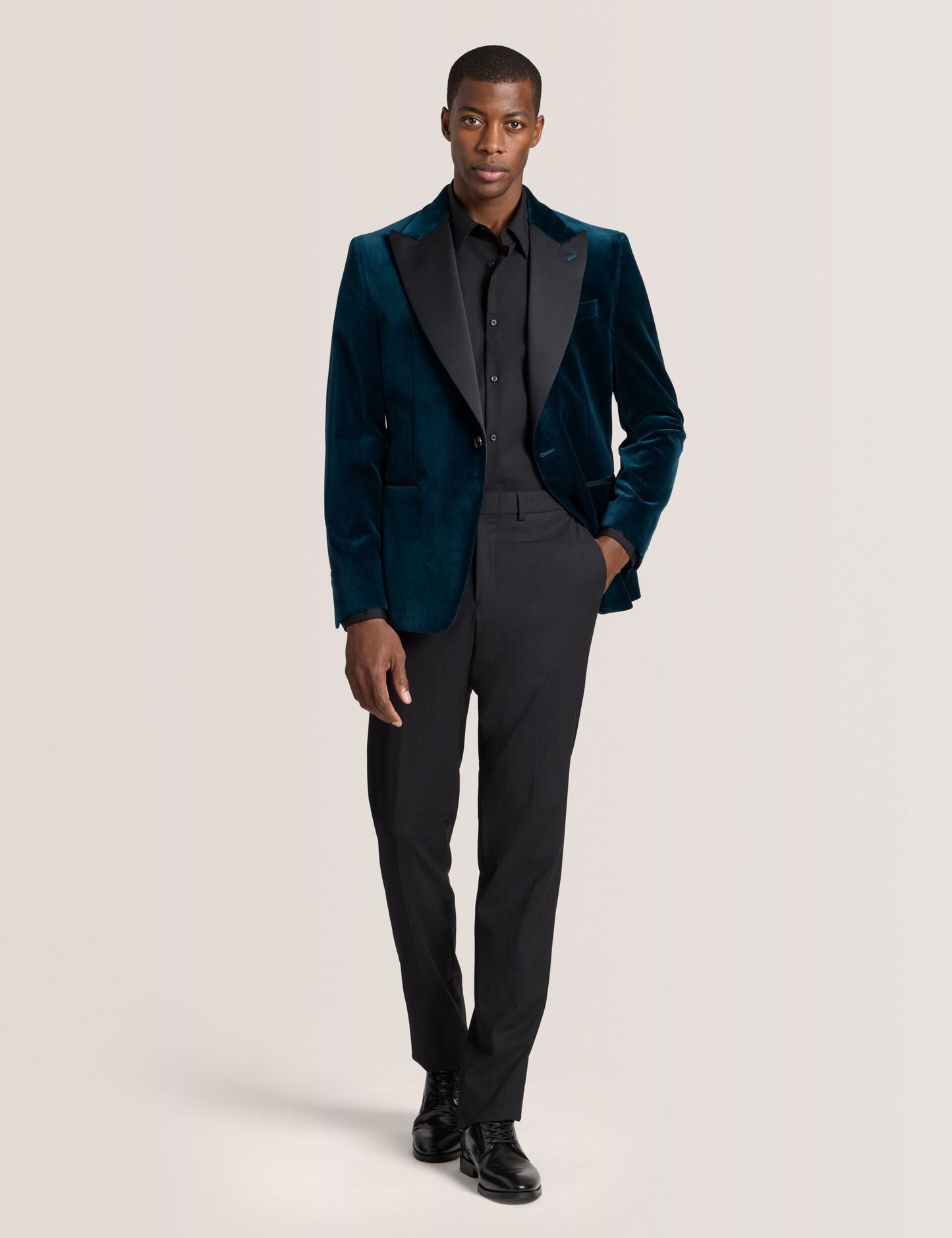 Ted Baker WEBSTER Velvet Single Breasted Tuxedo Jacket TEAL BLUE