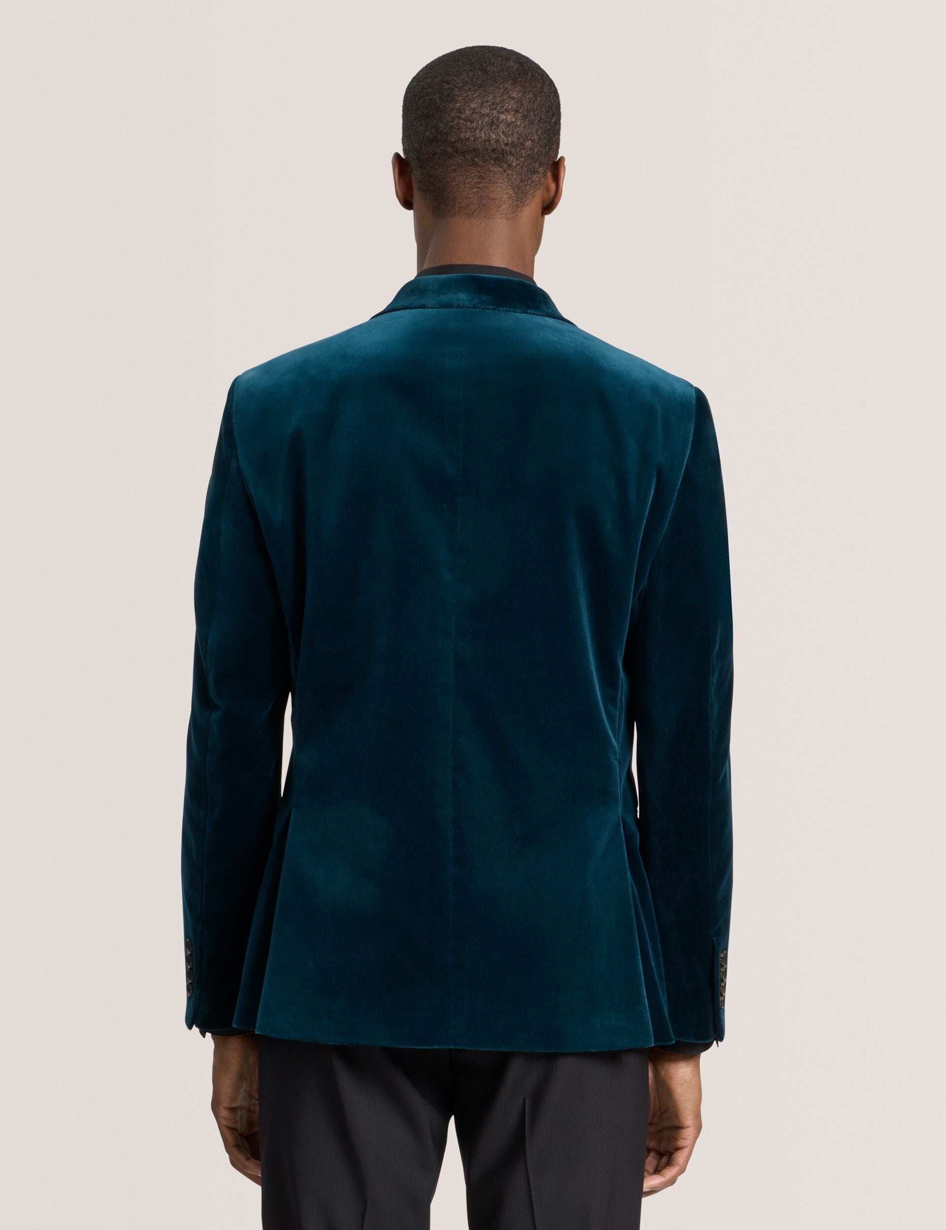 Ted Baker WEBSTER Velvet Single Breasted Tuxedo Jacket TEAL BLUE