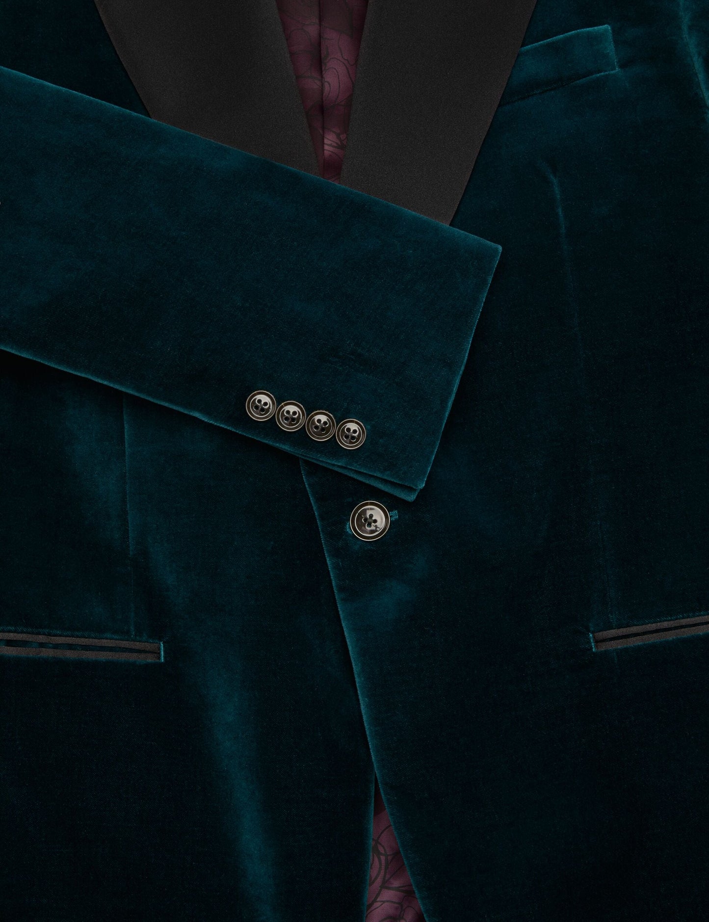 Ted Baker WEBSTER Velvet Single Breasted Tuxedo Jacket TEAL BLUE