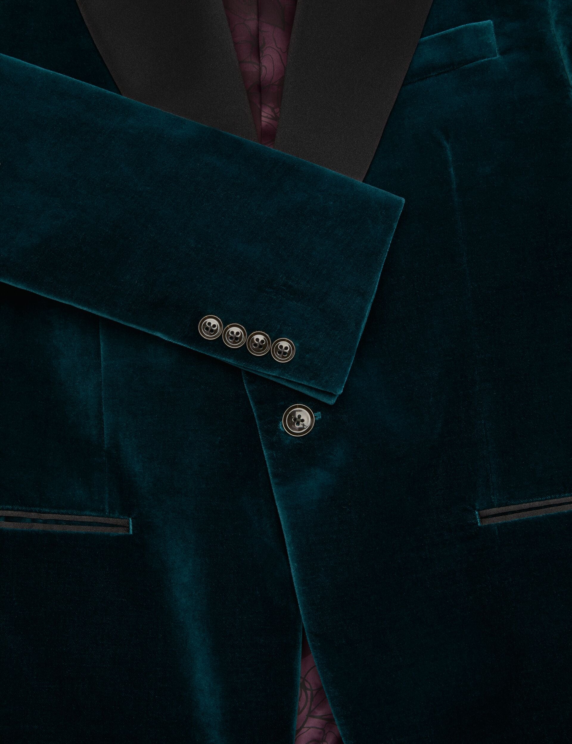 Ted Baker WEBSTER Velvet Single Breasted Tuxedo Jacket TEAL BLUE