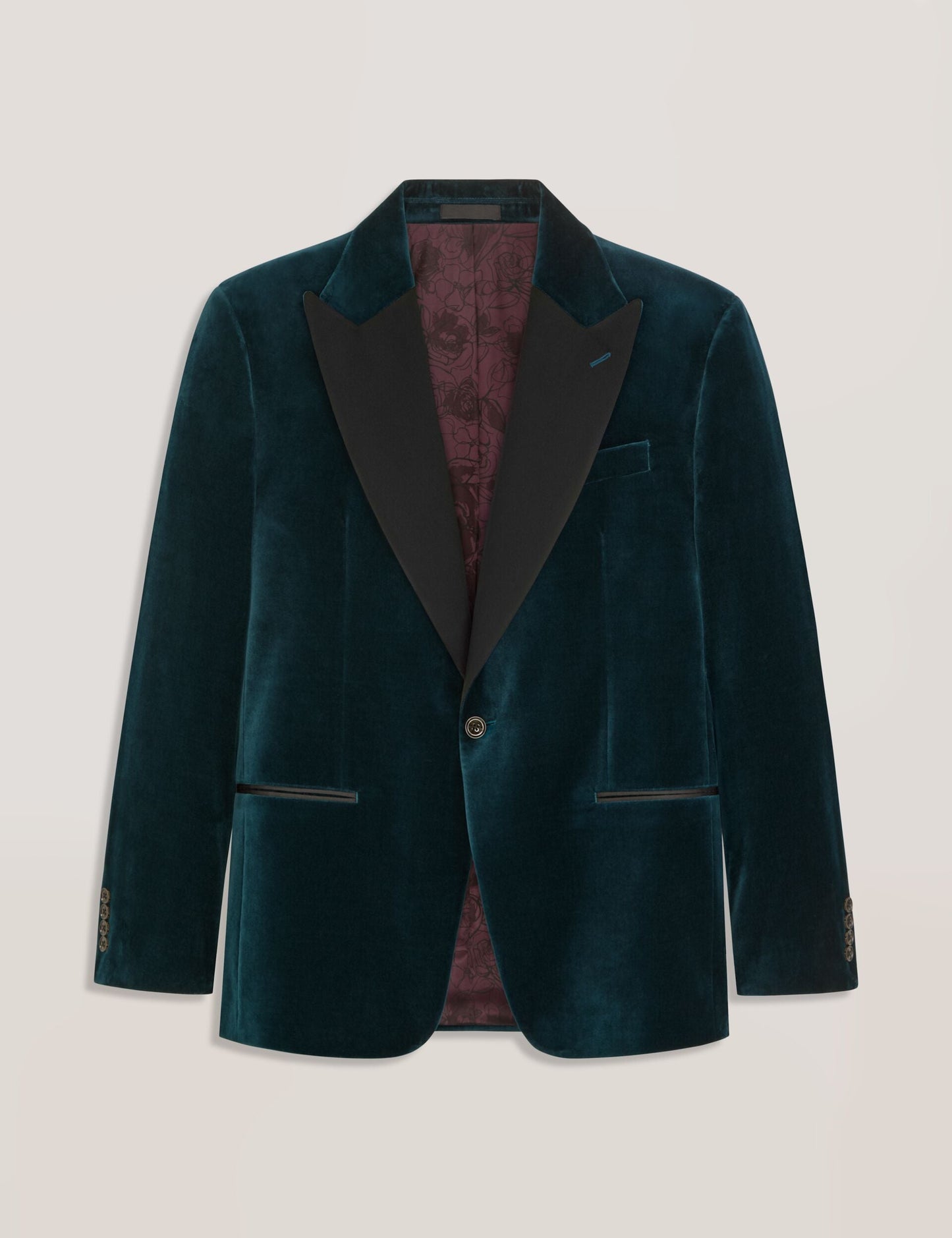 Ted Baker WEBSTER Velvet Single Breasted Tuxedo Jacket TEAL BLUE