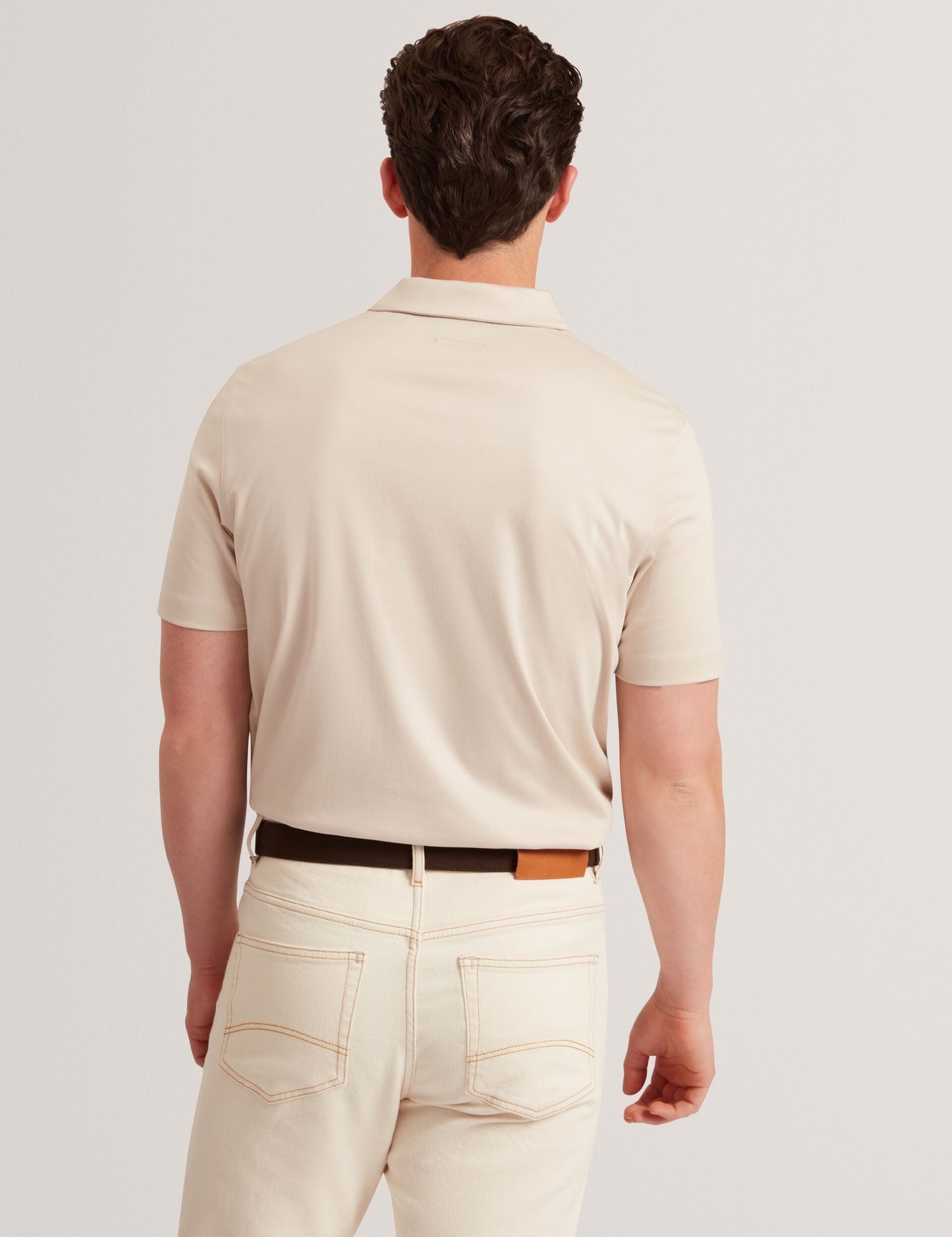 Ted Baker CONNALL Soft Touch Cotton Short Sleeve Polo LIGHT GREY