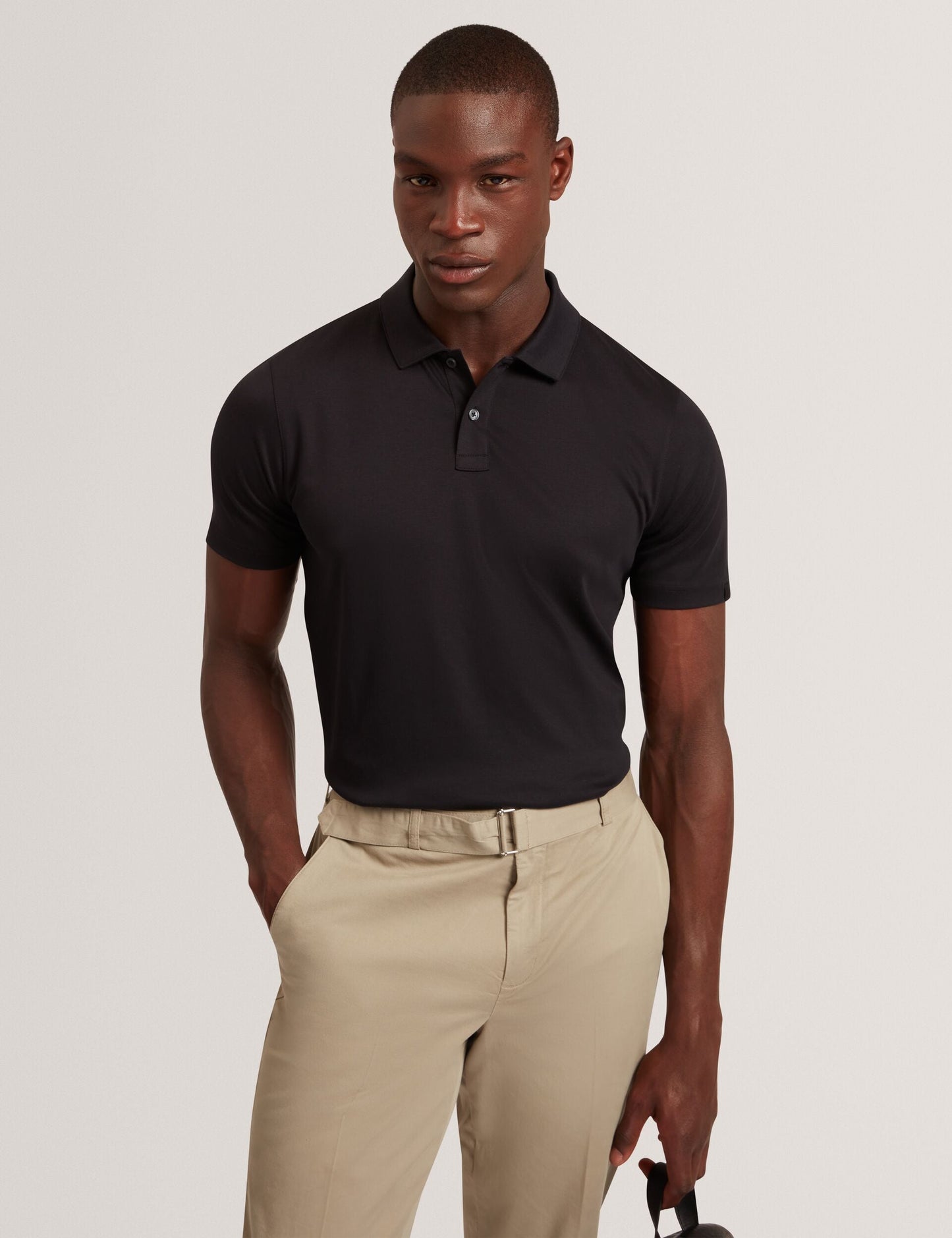 Ted Baker CONNALL Soft Touch Cotton Short Sleeve Polo BLACK