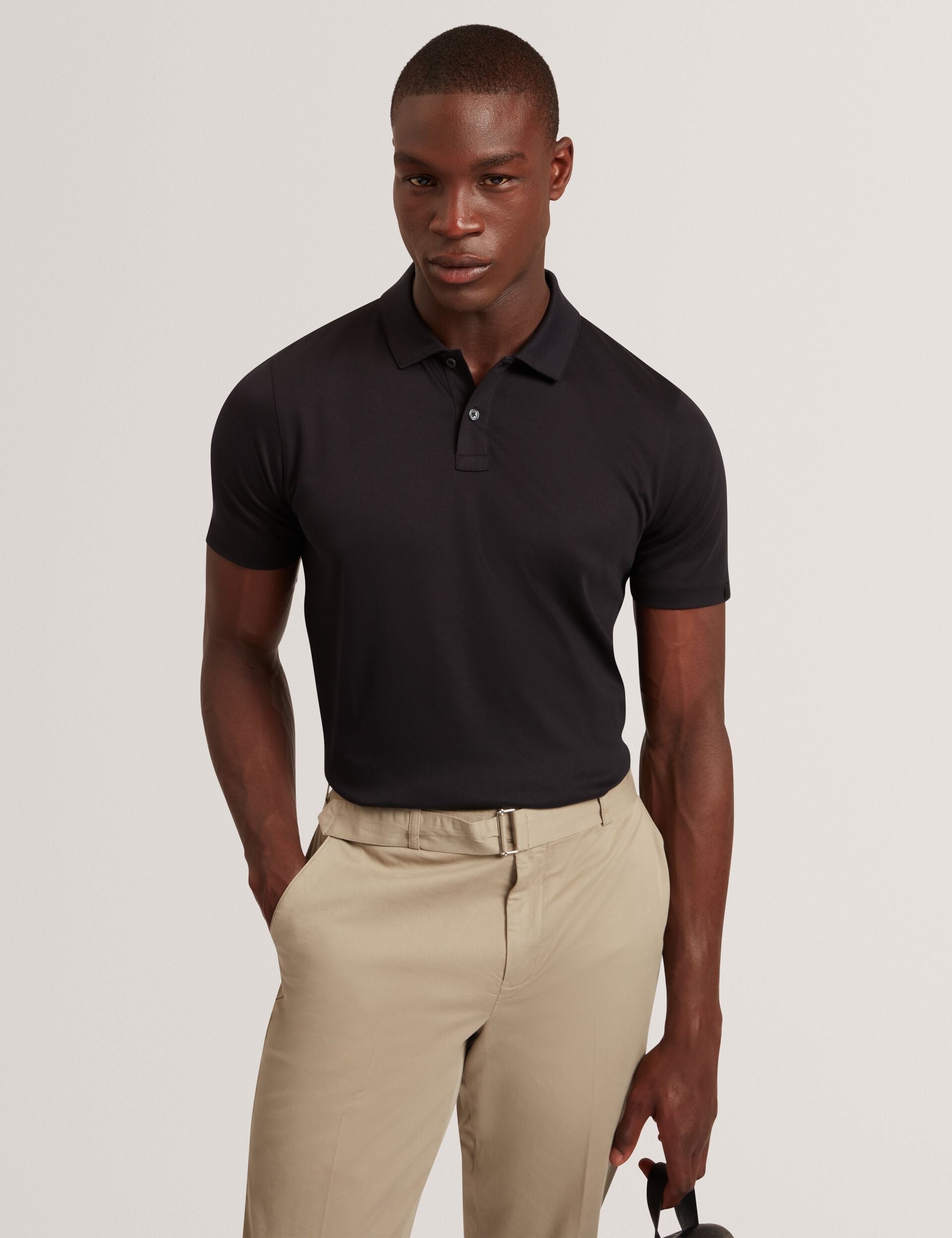 Ted Baker CONNALL Soft Touch Cotton Short Sleeve Polo BLACK