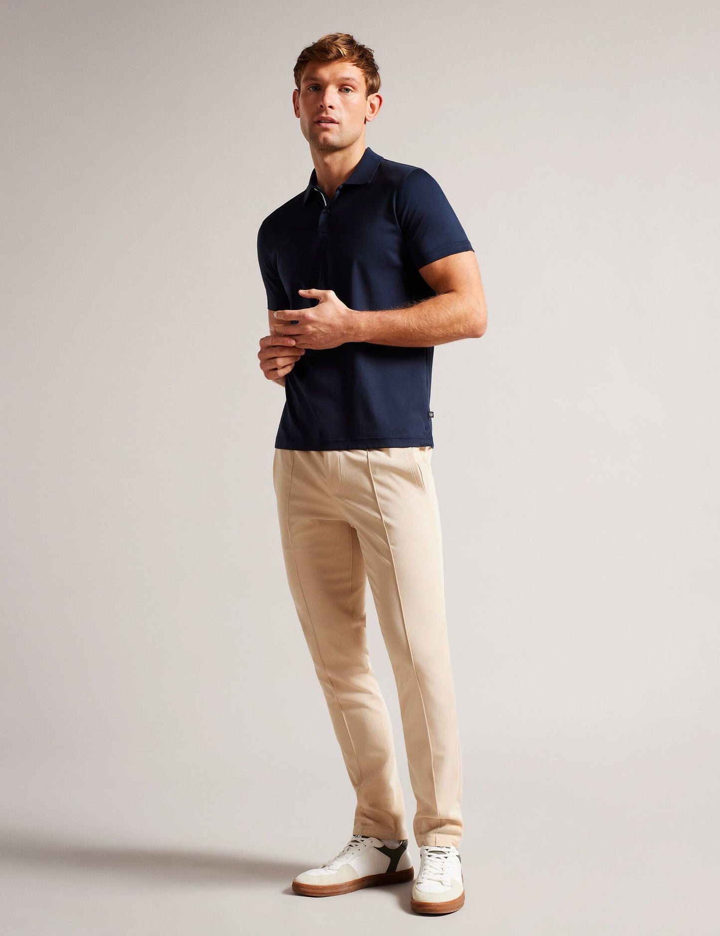 Ted Baker ZEITER - Slim Fit Pure Cotton Polo Shirt NAVY