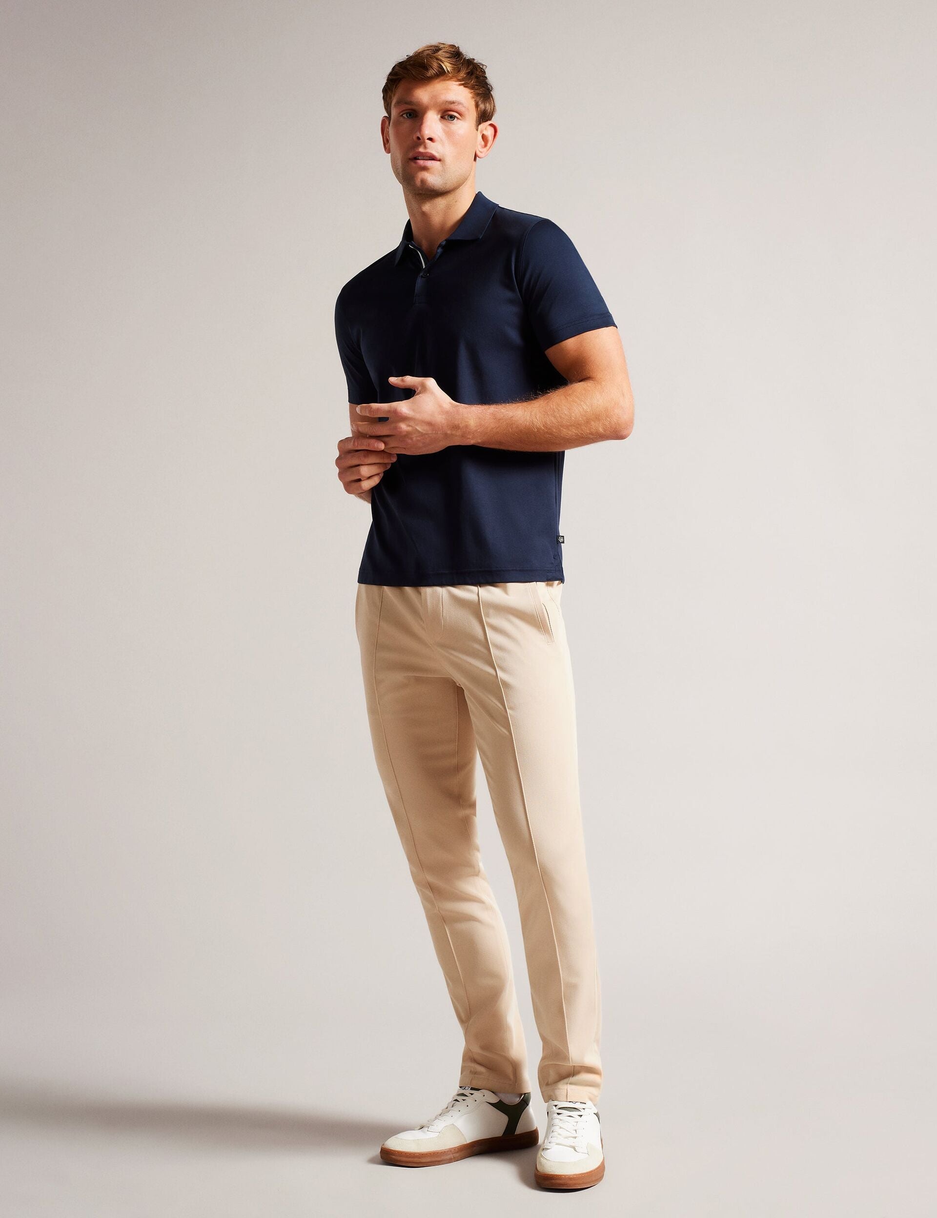 Ted Baker ZEITER - Slim Fit Pure Cotton Polo Shirt NAVY