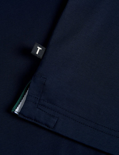 Ted Baker ZEITER - Slim Fit Pure Cotton Polo Shirt NAVY