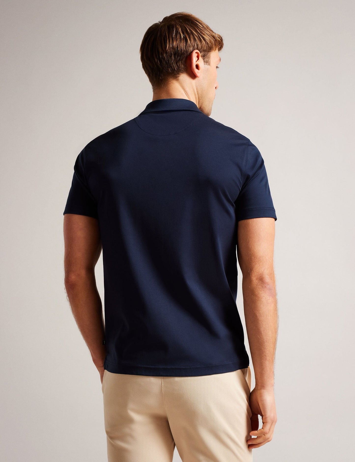 Ted Baker ZEITER - Slim Fit Pure Cotton Polo Shirt NAVY