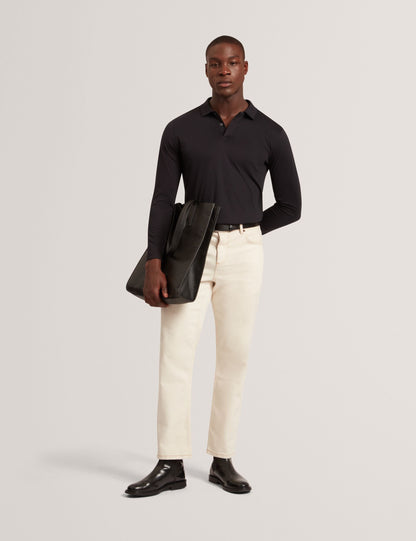 Ted Baker IGNAC Soft Touch Jersey Long Sleeve Polo BLACK