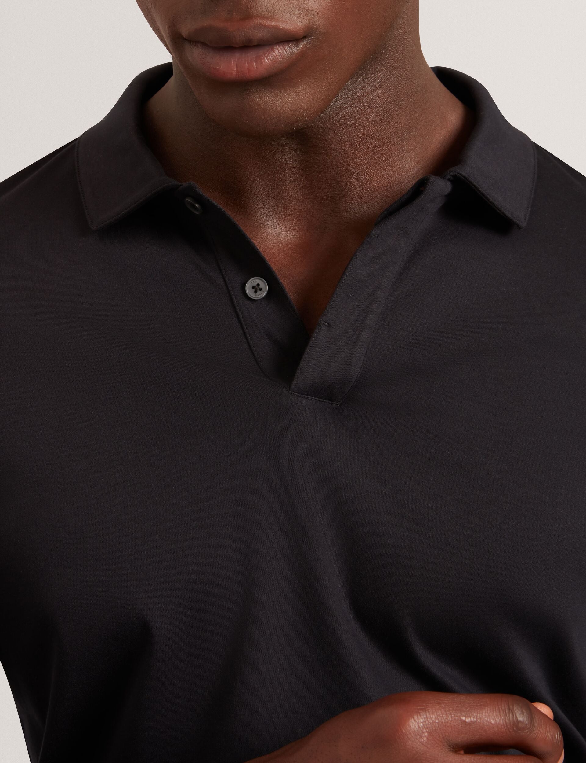 Ted Baker IGNAC Soft Touch Jersey Long Sleeve Polo BLACK