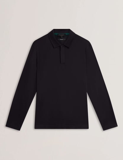Ted Baker IGNAC Soft Touch Jersey Long Sleeve Polo BLACK
