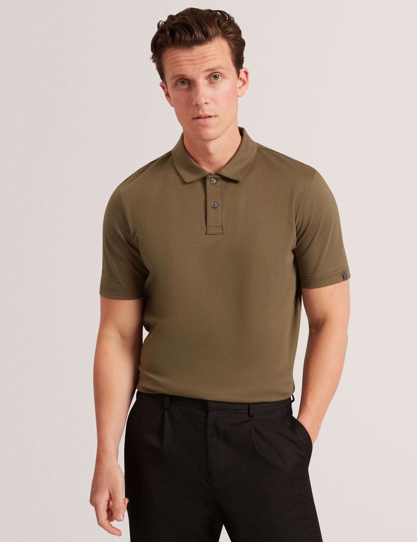 Ted Baker CONNALL Soft Touch Cotton Short Sleeve Polo KHAKI